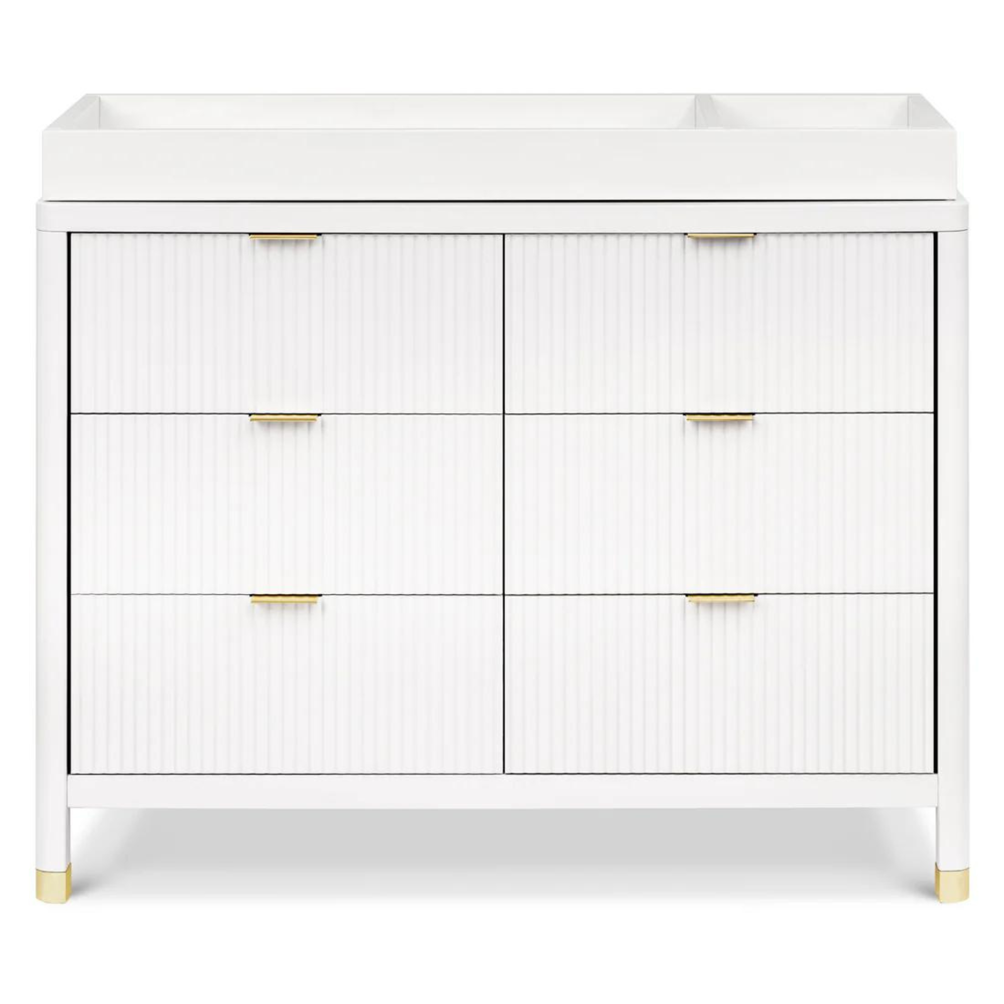 Commode assemblée à 6 tiroirs Tambour de la marque AMÉSAKE Brimsley - Blanc chaud