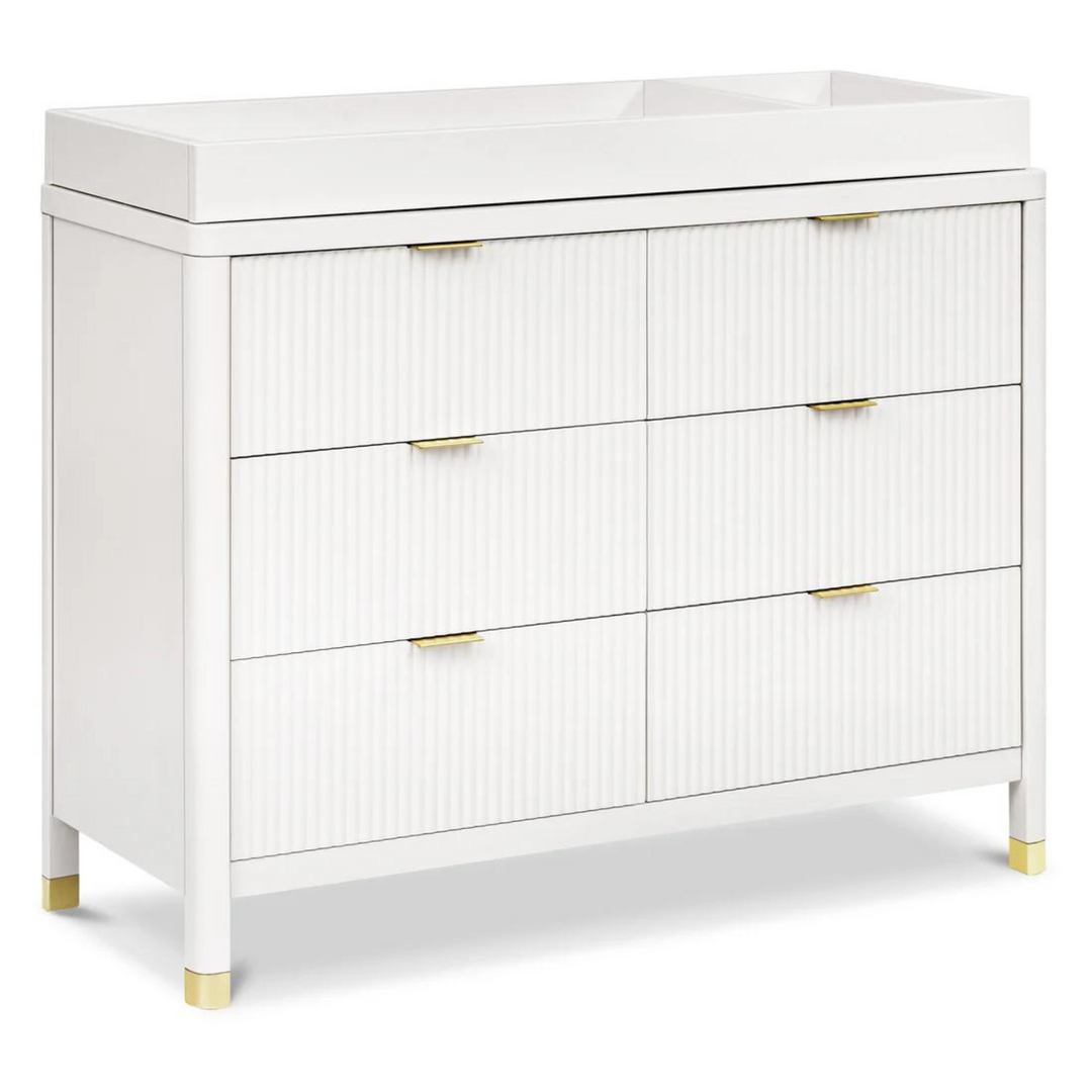 NAMESAKE Brimsley Tambour 6-Drawer Assembled Dresser - Warm White