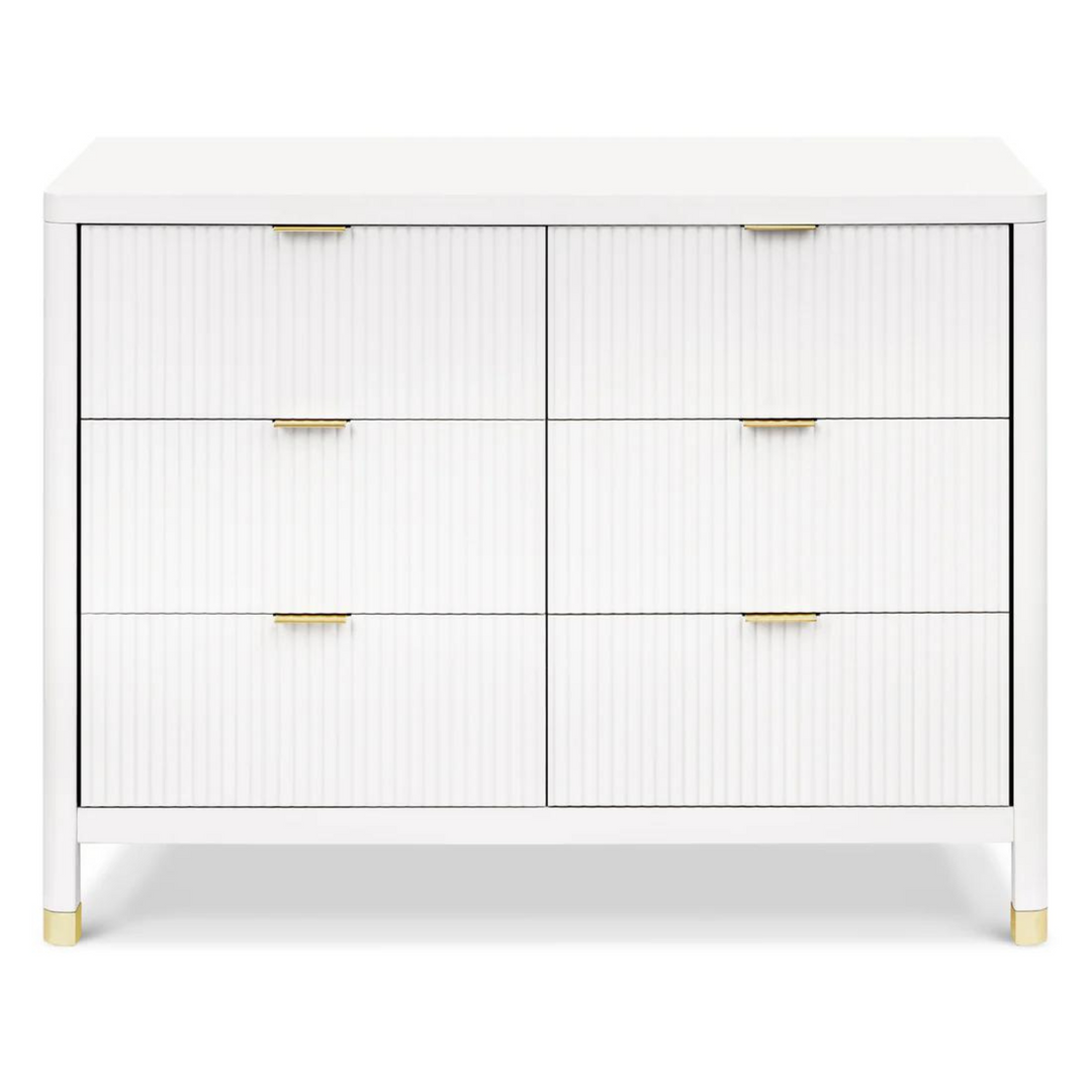 NAMESAKE Brimsley Tambour 6-Drawer Assembled Dresser - Warm White