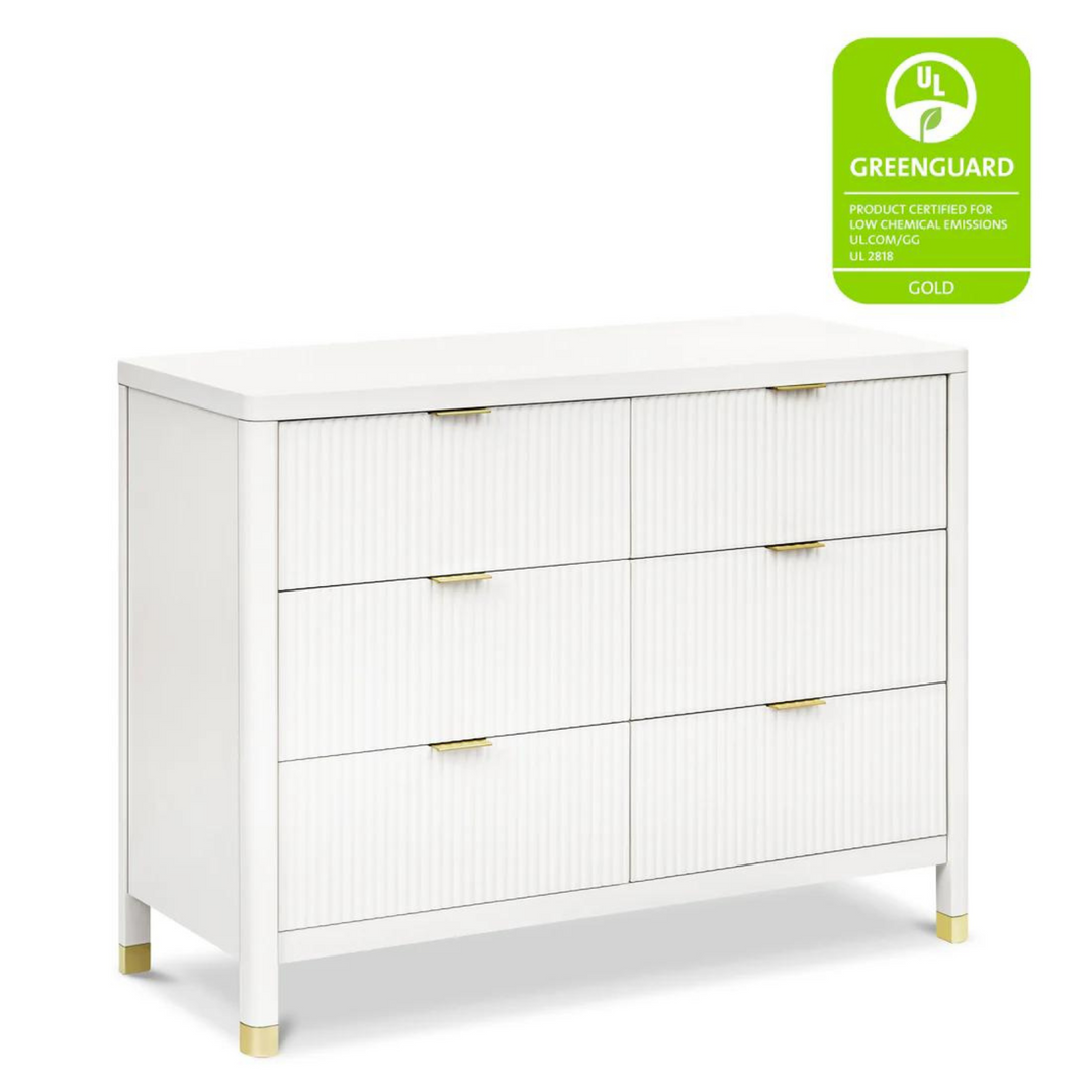 NAMESAKE Brimsley Tambour 6-Drawer Assembled Dresser - Warm White