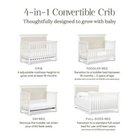 Thumbnail for NAMESAKE Darlington 4-in-1 Convertible Crib - Warm White