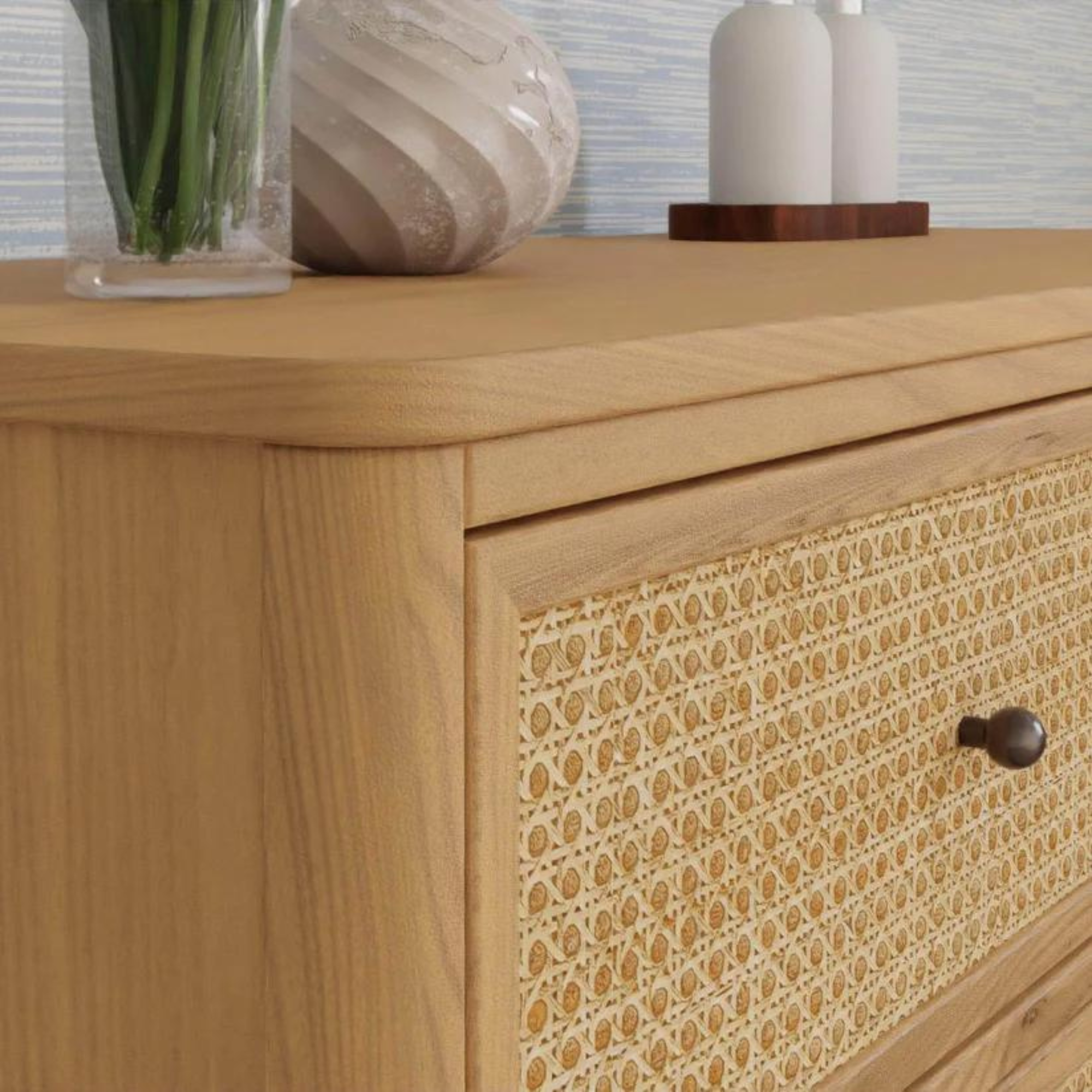 NAMESAKE Marin with Cane 6 Drawer Assembled Dresser