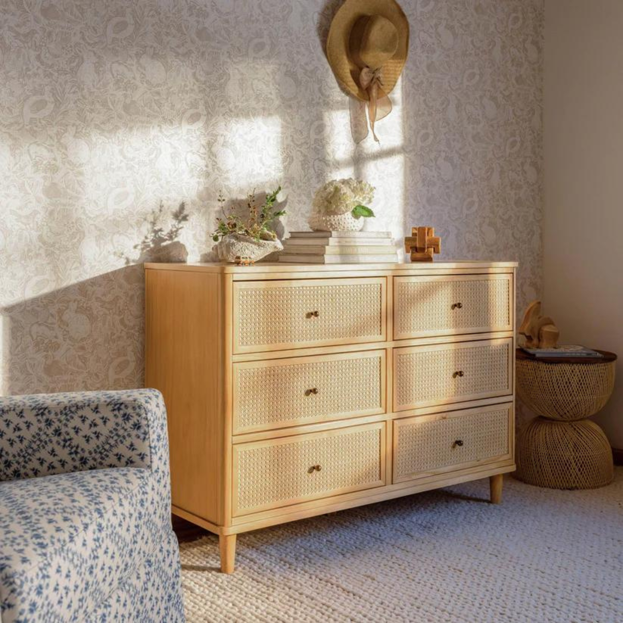NAMESAKE Marin with Cane 6 Drawer Assembled Dresser