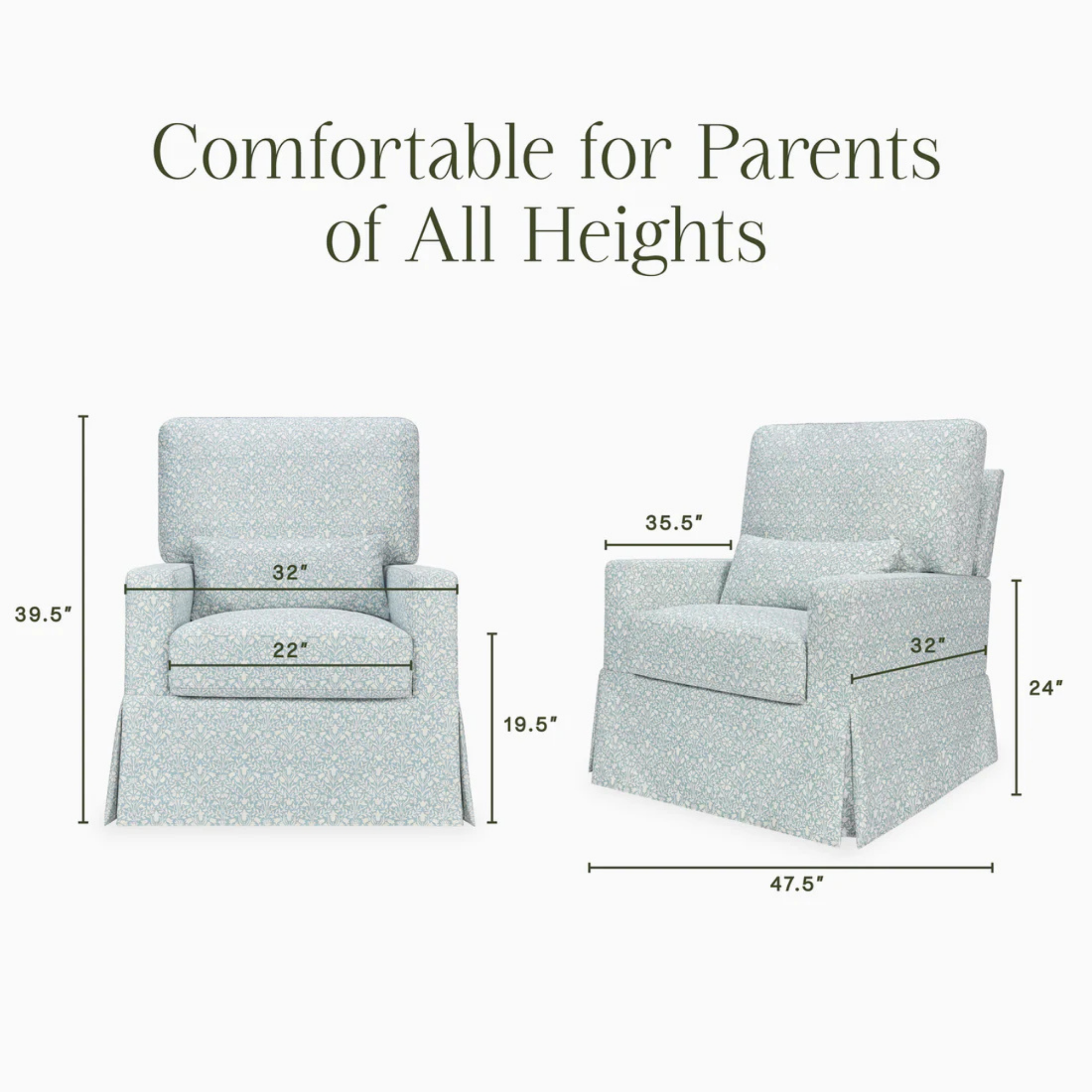 NAMESAKE Morris & Co. Crawford Pillowback Comfort Swivel Glider