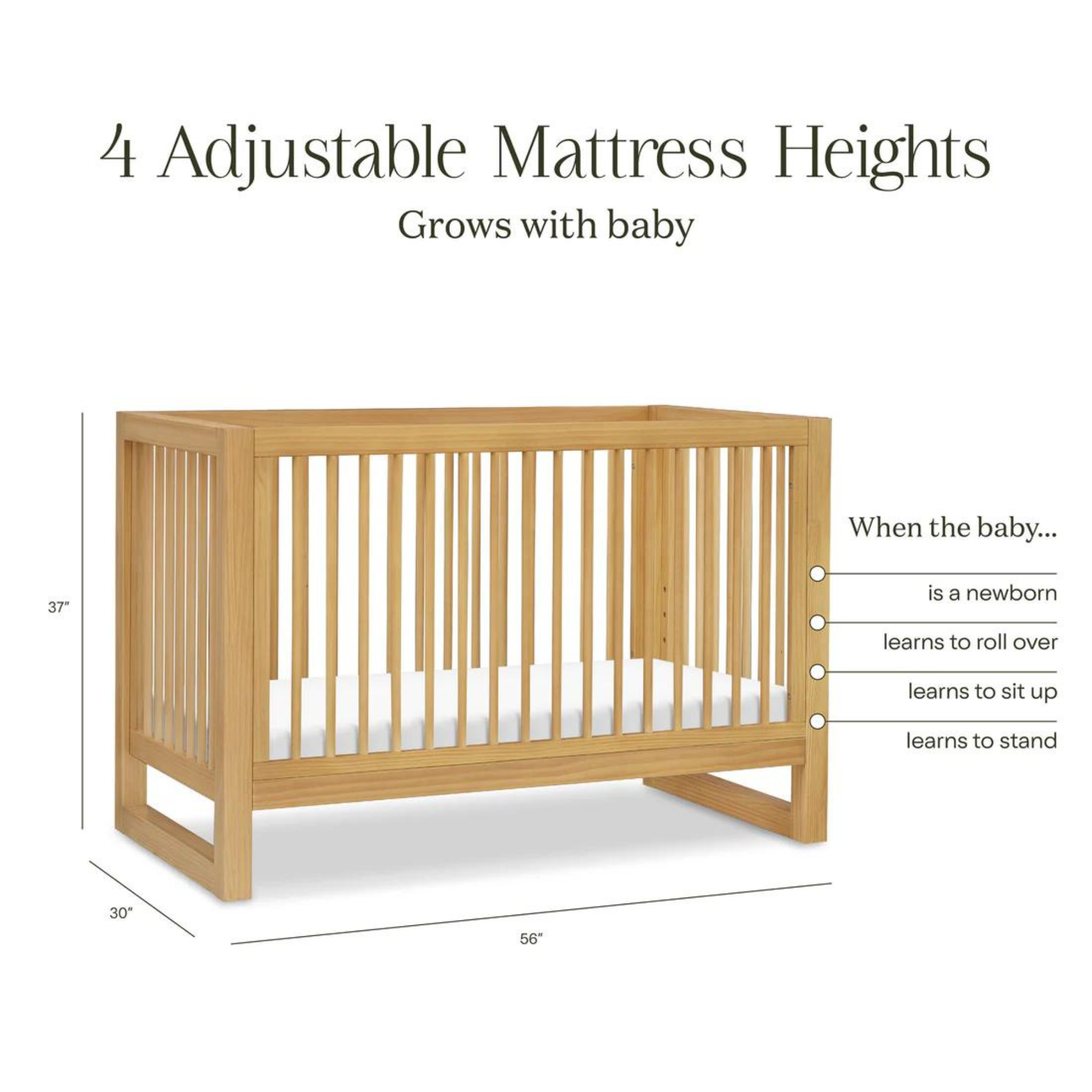 Lit bébé convertible 3 en 1 NAMESAKE Nantucket avec kit de conversion pour lit d'enfant