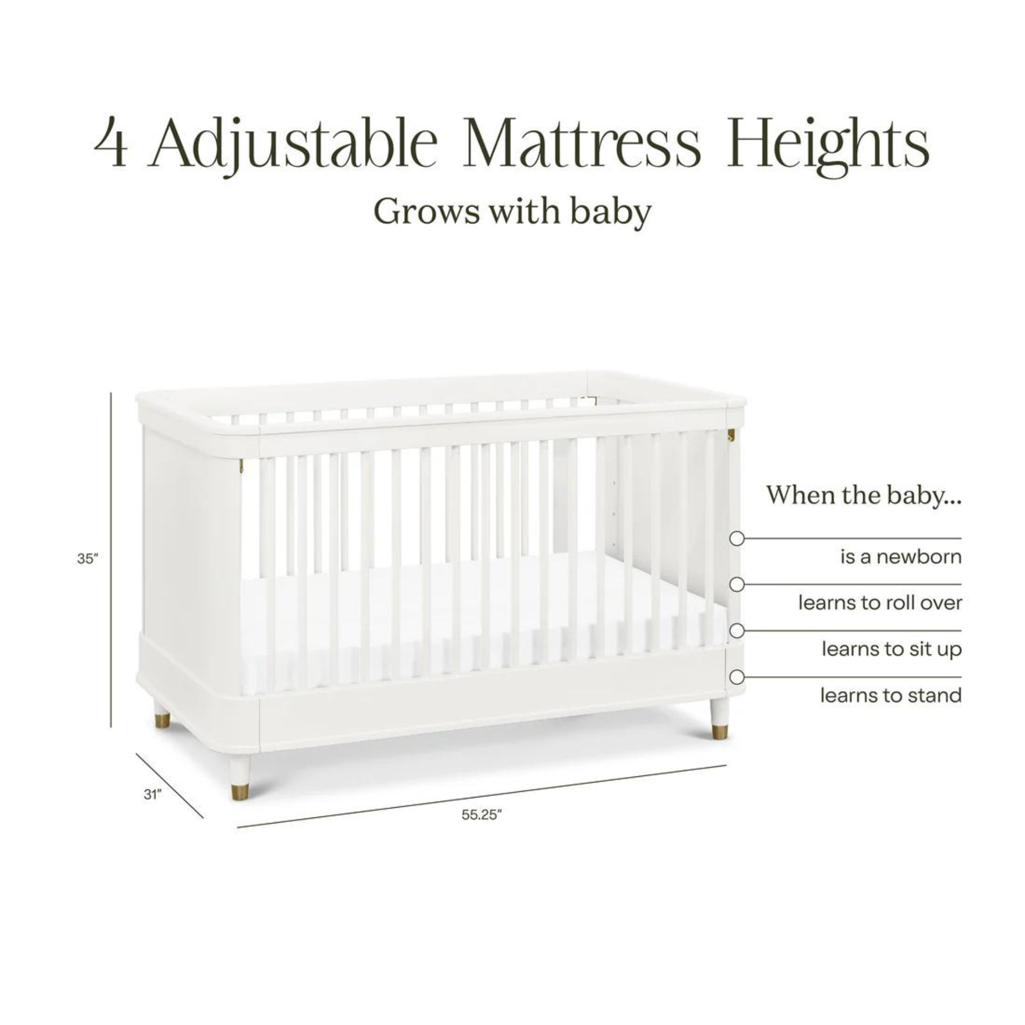 NAMESAKE Tanner 3-in-1 Convertible Crib - Warm White