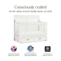 Thumbnail for NAMESAKE Wesley Farmhouse 4-in-1 Convertible Crib - Heirloom White