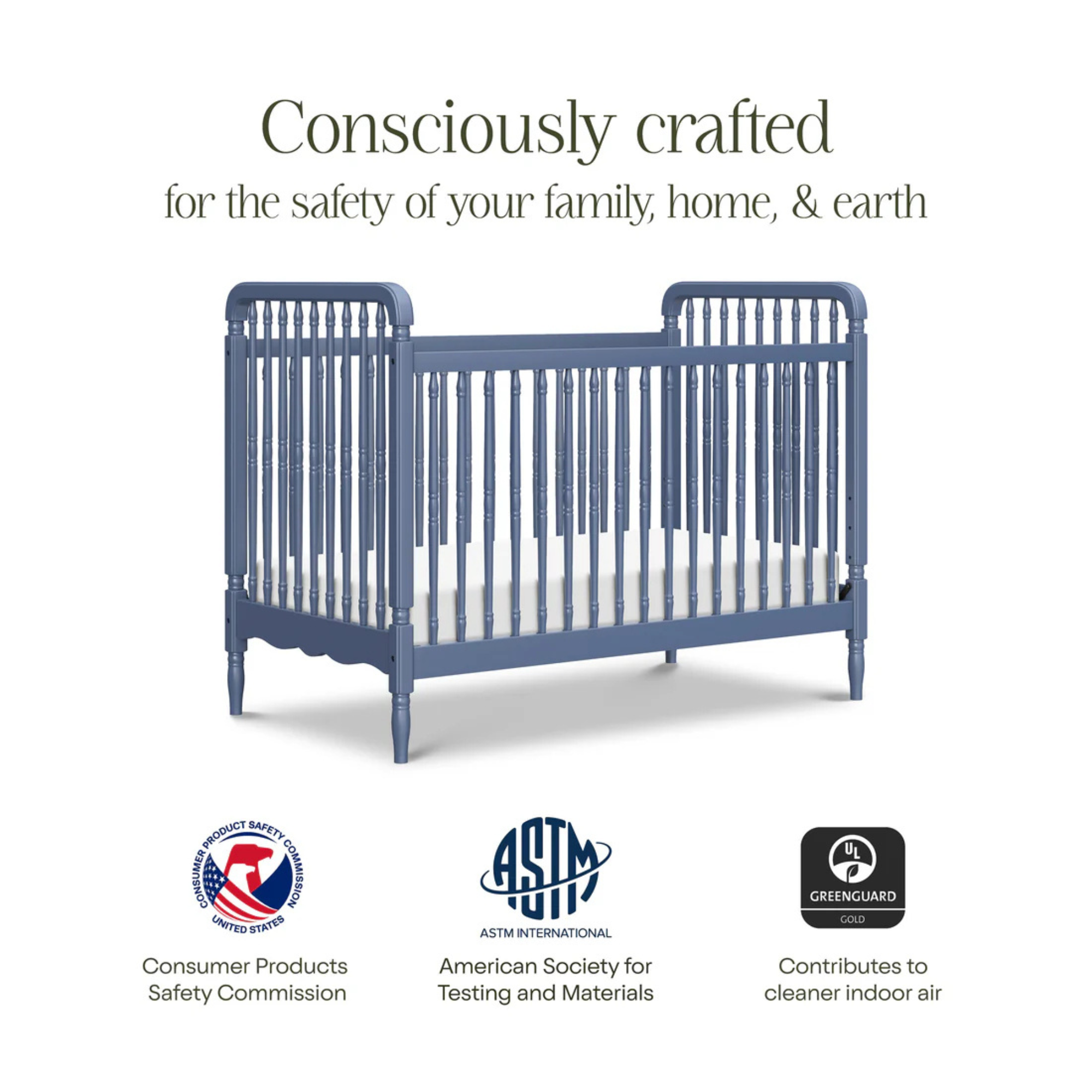 Lit bébé convertible 3 en 1 Liberty Namesake avec kit de conversion pour lit d'enfant