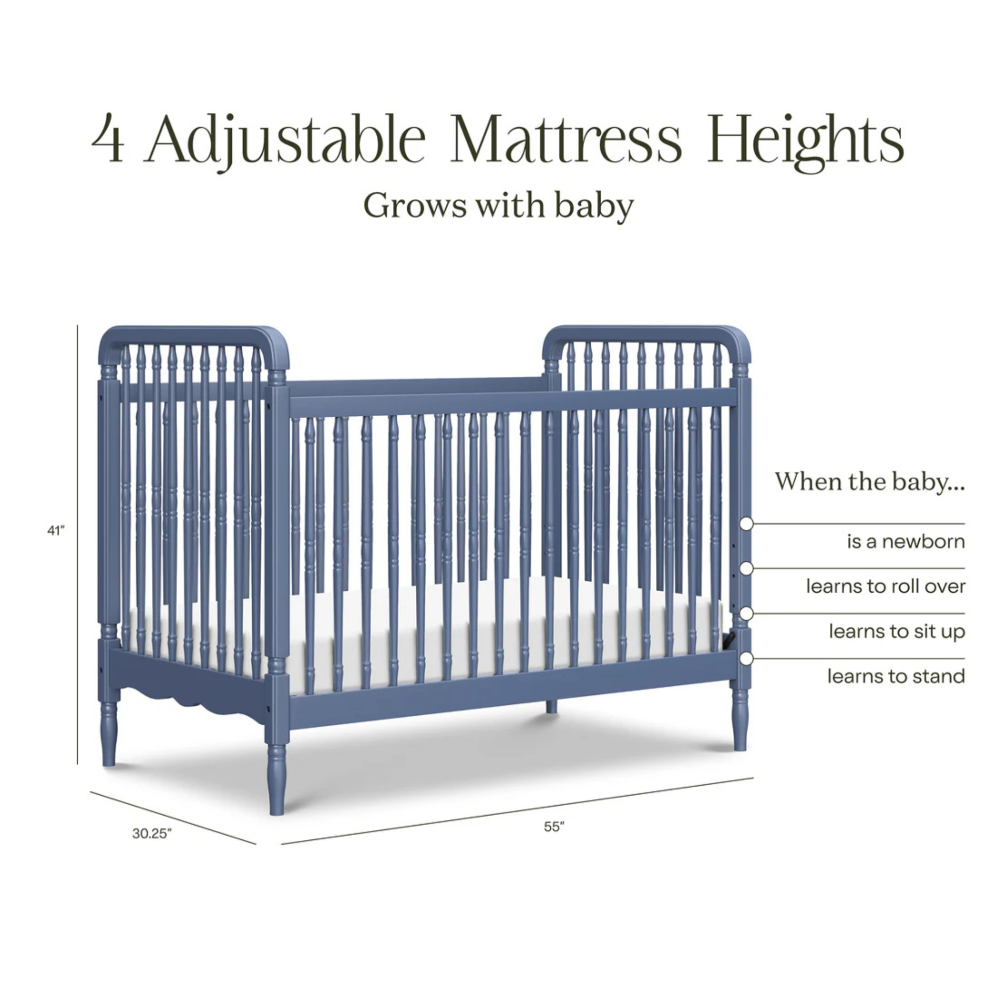 Lit bébé convertible 3 en 1 Liberty Namesake avec kit de conversion pour lit d'enfant