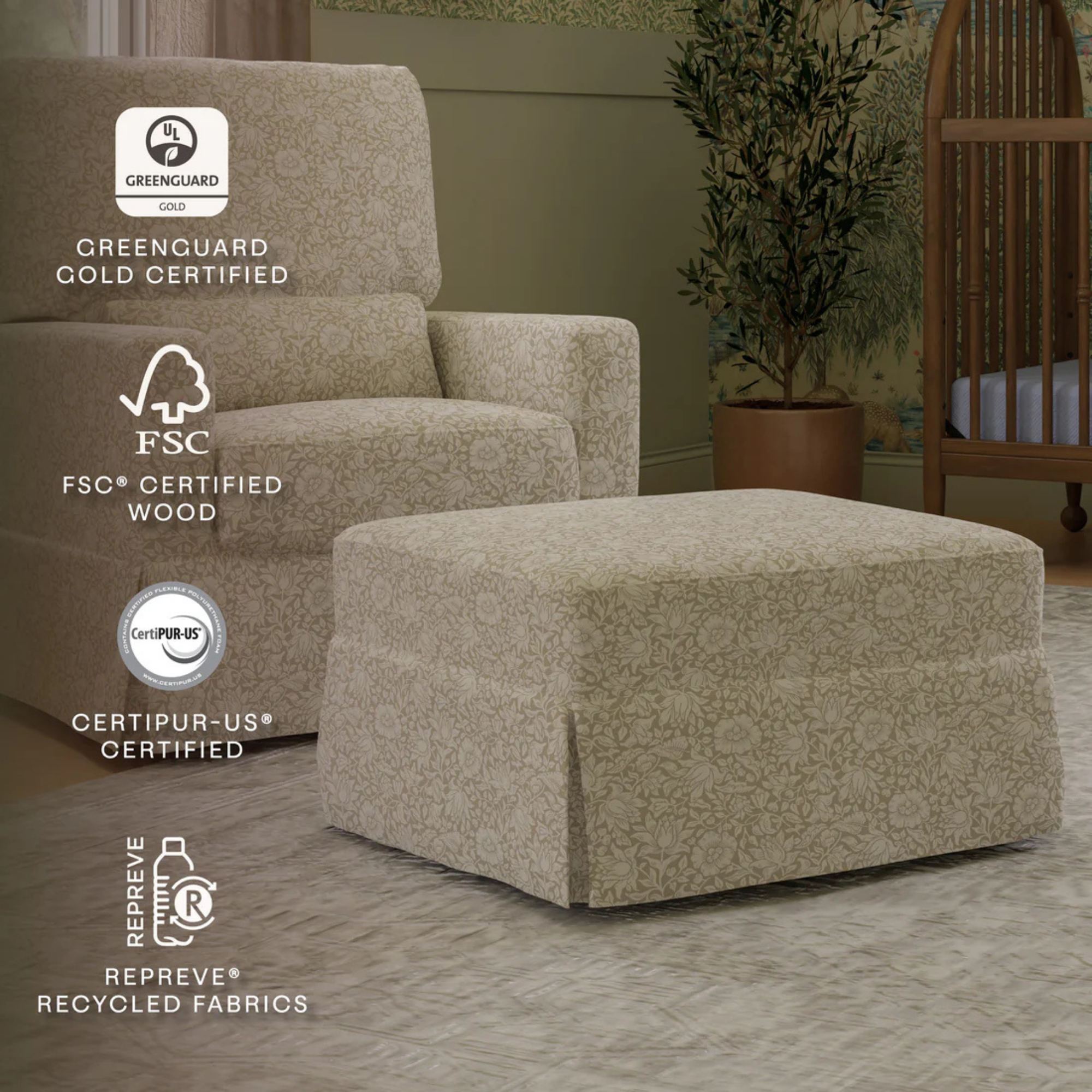 NAMESAKE Morris & Co. Crawford Gliding Ottoman