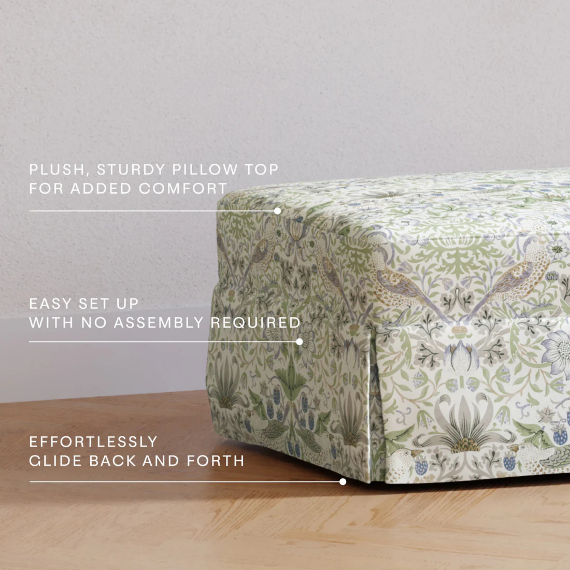 NAMESAKE Morris & Co. Crawford Gliding Ottoman