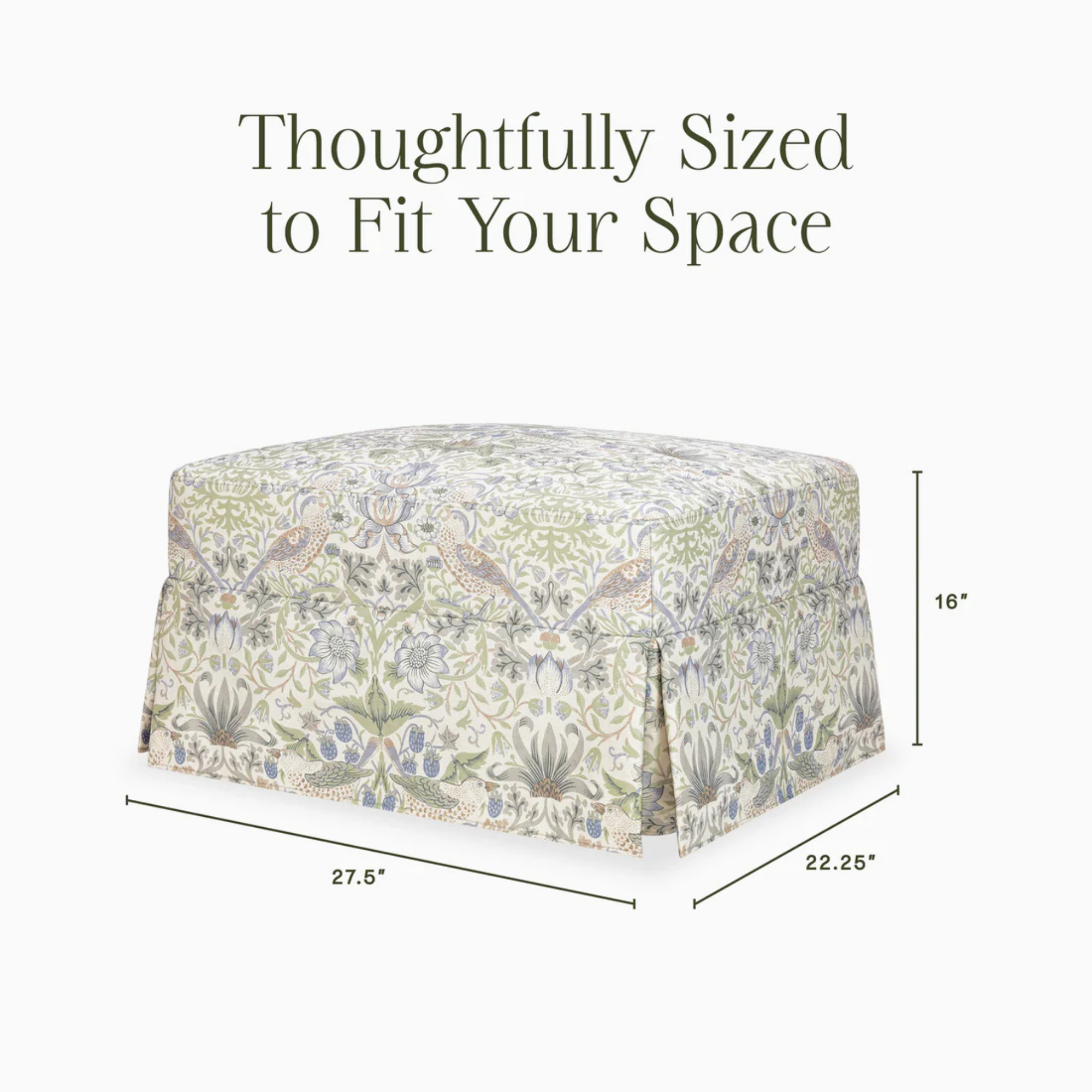 NAMESAKE Morris & Co. Crawford Gliding Ottoman