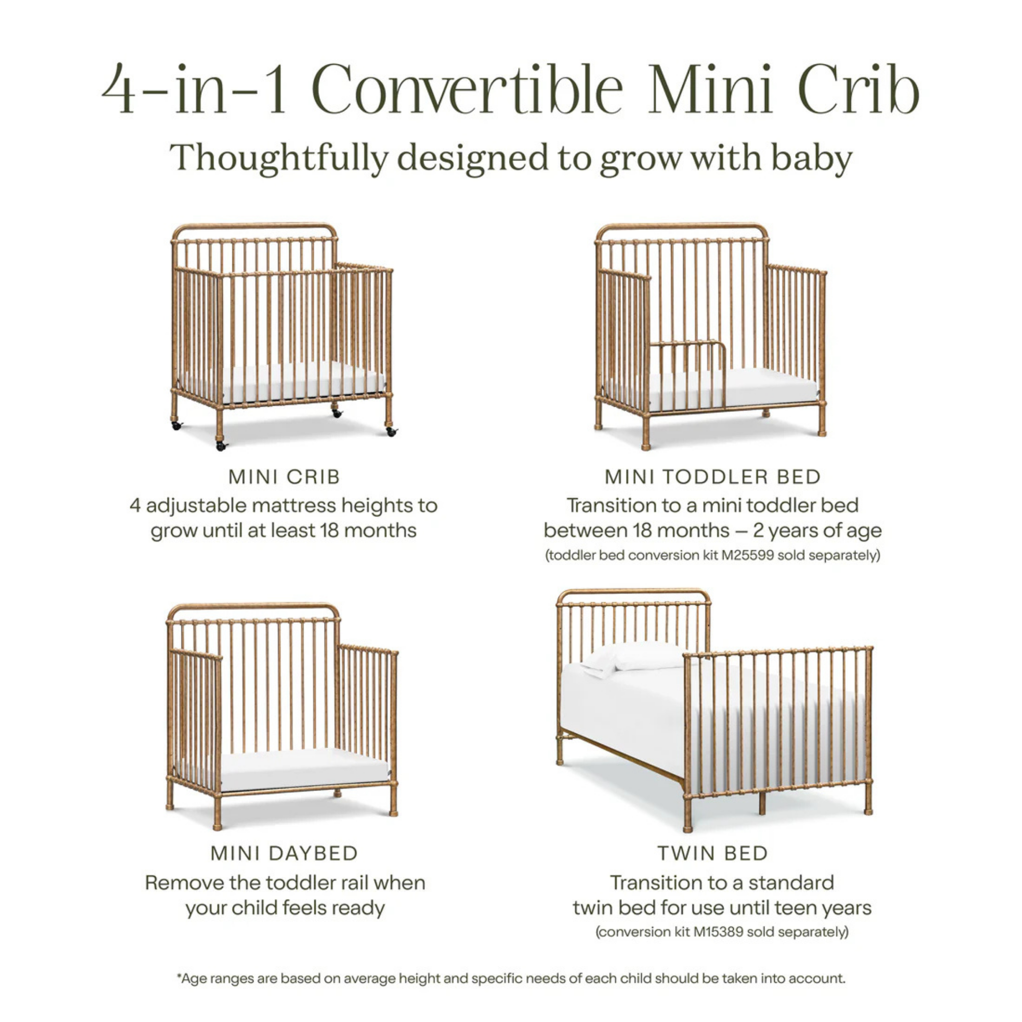 NAMESAKE Winston 4-in-1 Convertible Mini Crib