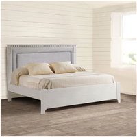 Thumbnail for NATART Ithaca Double Bed 54 With Low Profile Footboard, Rails & Upholstered Panel Fog