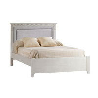 Thumbnail for NATART Ithaca Double Bed 54 With Low Profile Footboard, Rails & Upholstered Panel Fog