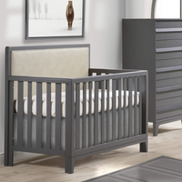 Thumbnail for NATART Kyoto 5-In-1 Convertible Crib With Upholstered Panel Talc