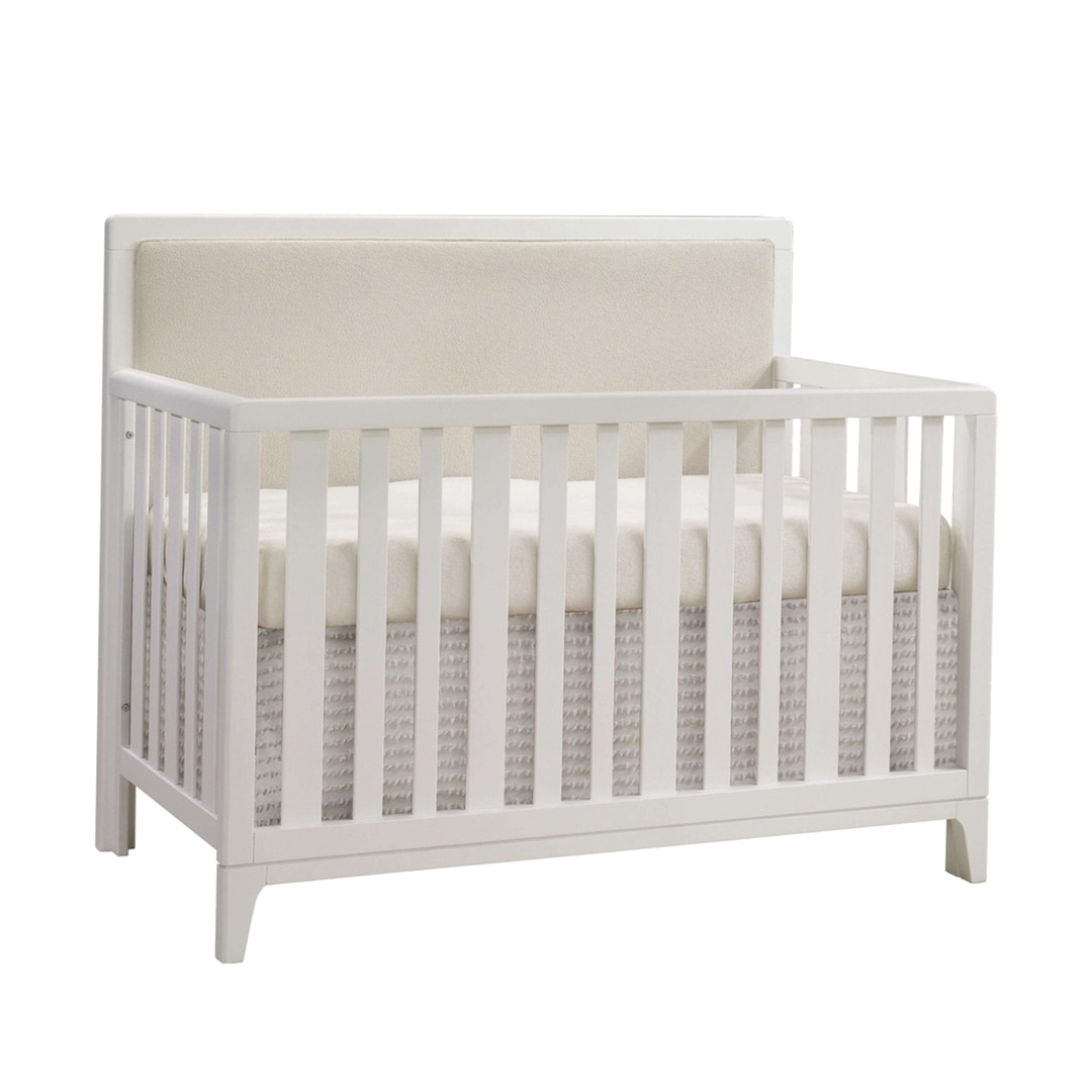 NATART Kyoto 5-In-1 Convertible Crib With Upholstered Panel Talc