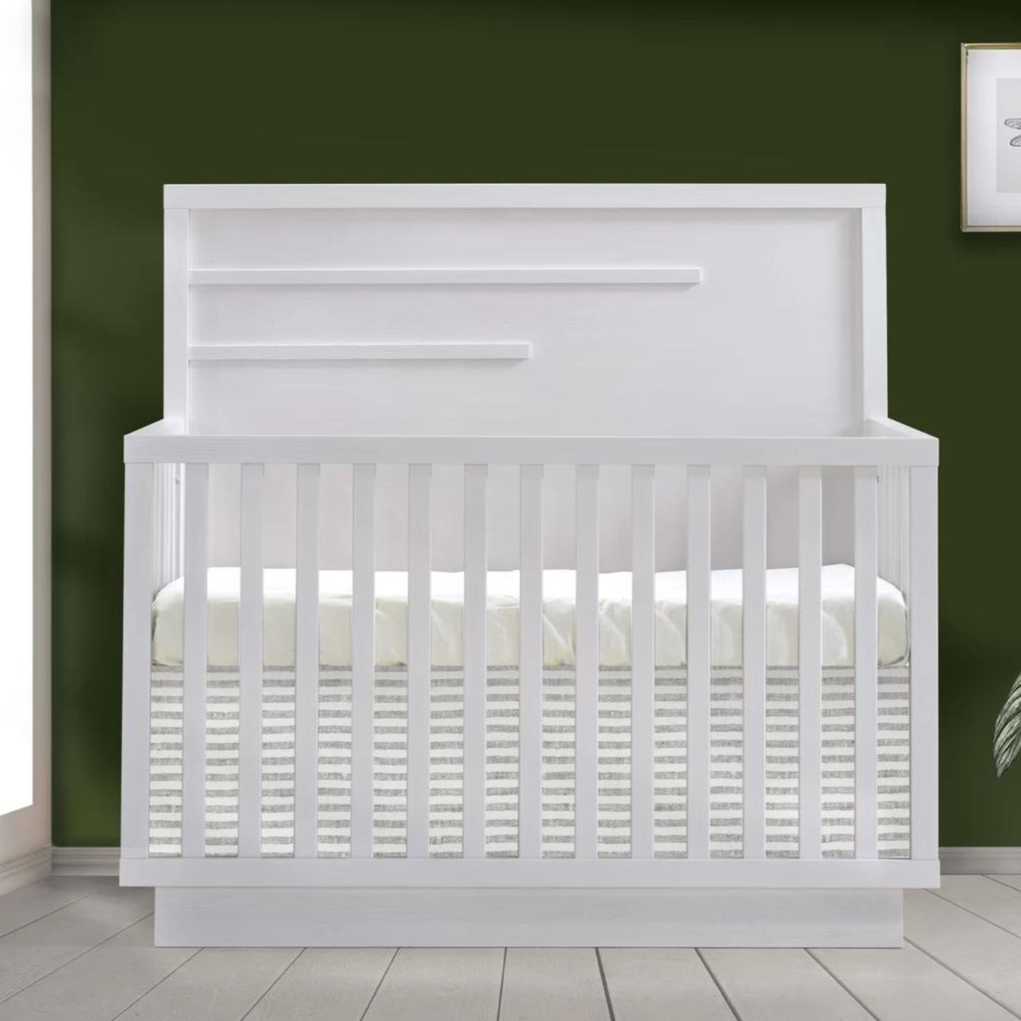 NATART Lit de bébé convertible Como avec moulure horizontale