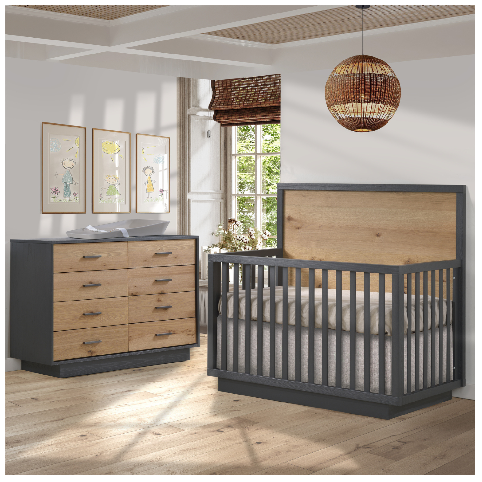 NATART Como Double Dresser 52 8 Drawers Rustic OAK