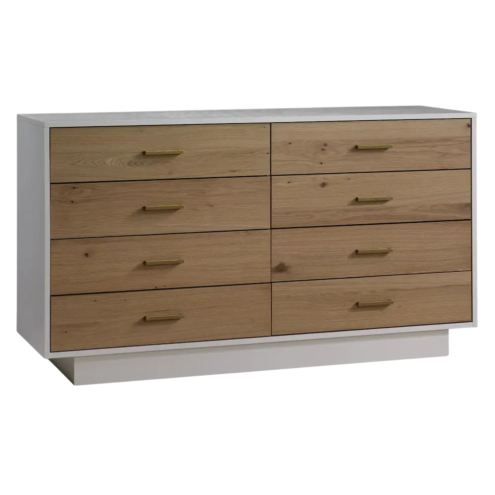 NATART Como Double Dresser 52 8 Drawers Rustic OAK