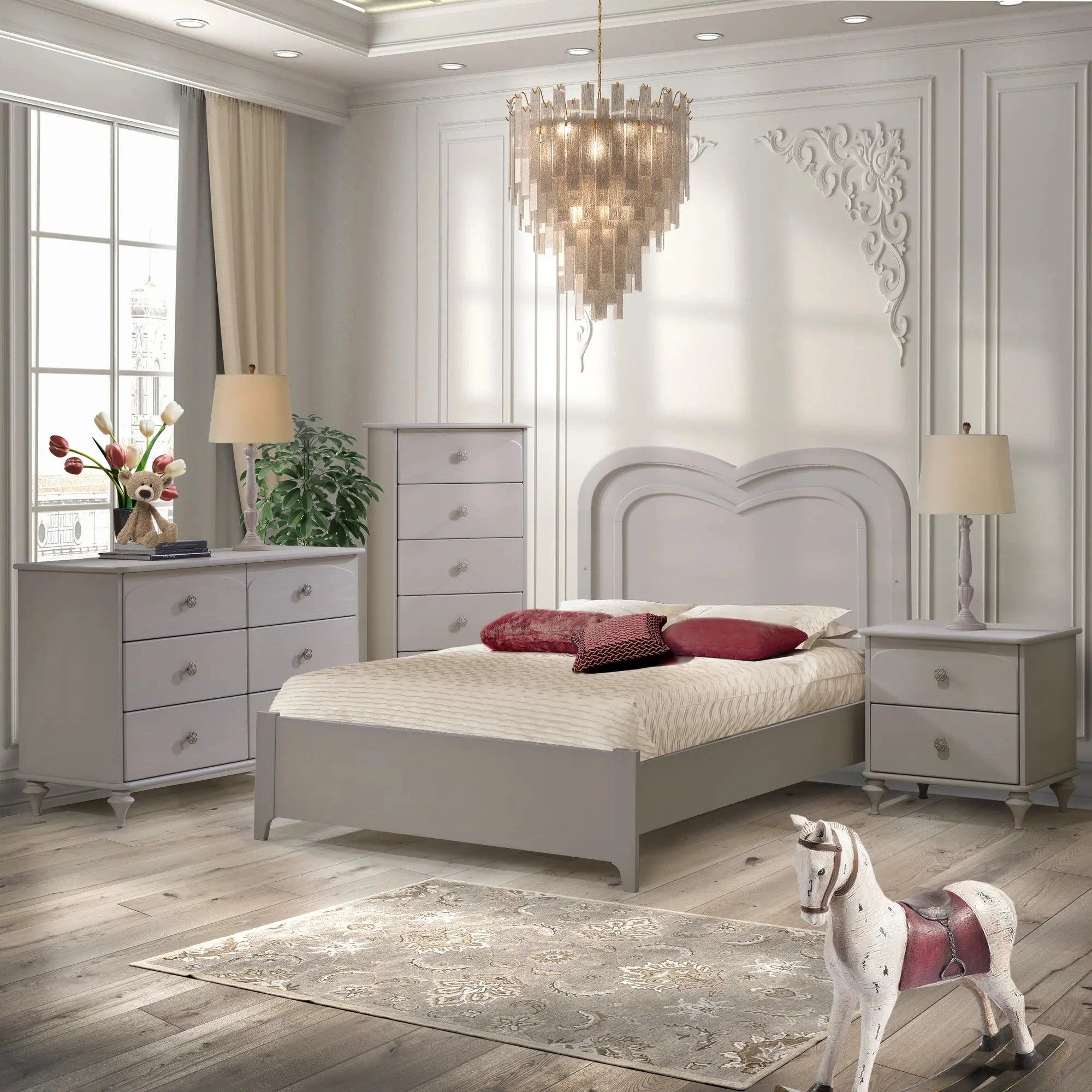 NATART Greta 4-Piece Nursery Bundle Crib-Dresser-Lingerie Chest-Nightstand (LIMITED QUANTITY)