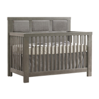 Thumbnail for NATART Rustico 5-In-1 Convertible Crib With Upholstered Panel Fog