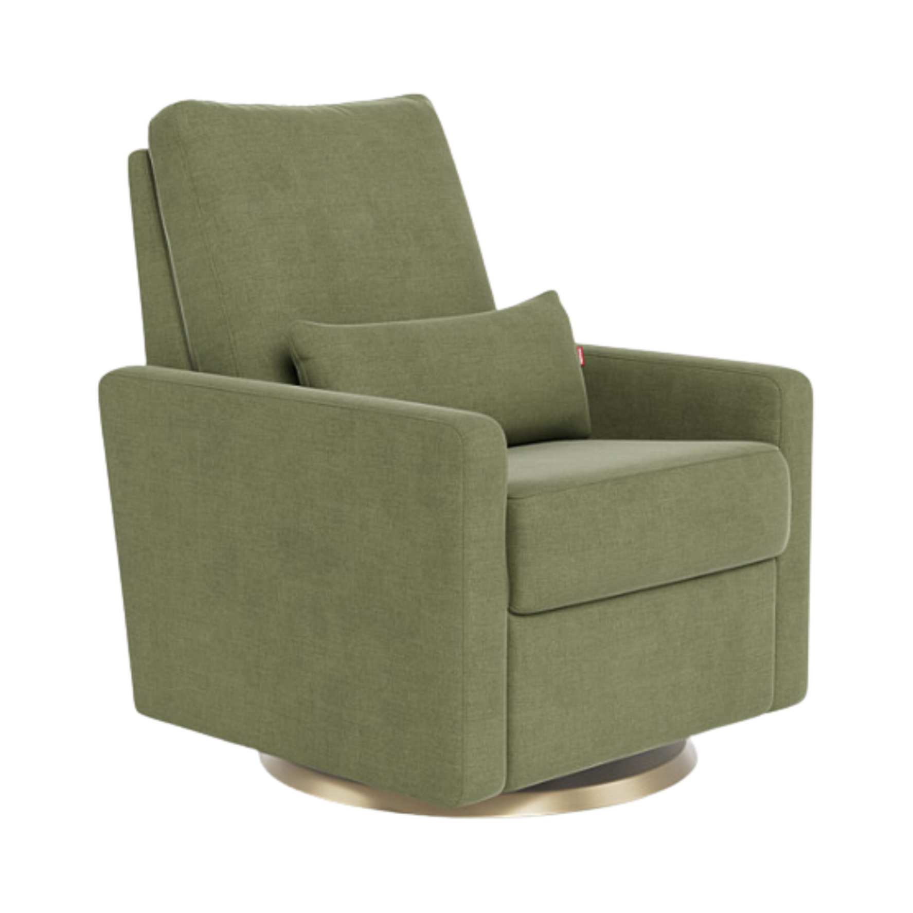 Fauteuil inclinable Monte Design Matera / Tissu vert olive / Coussin vert olive / Base pivotante dorée