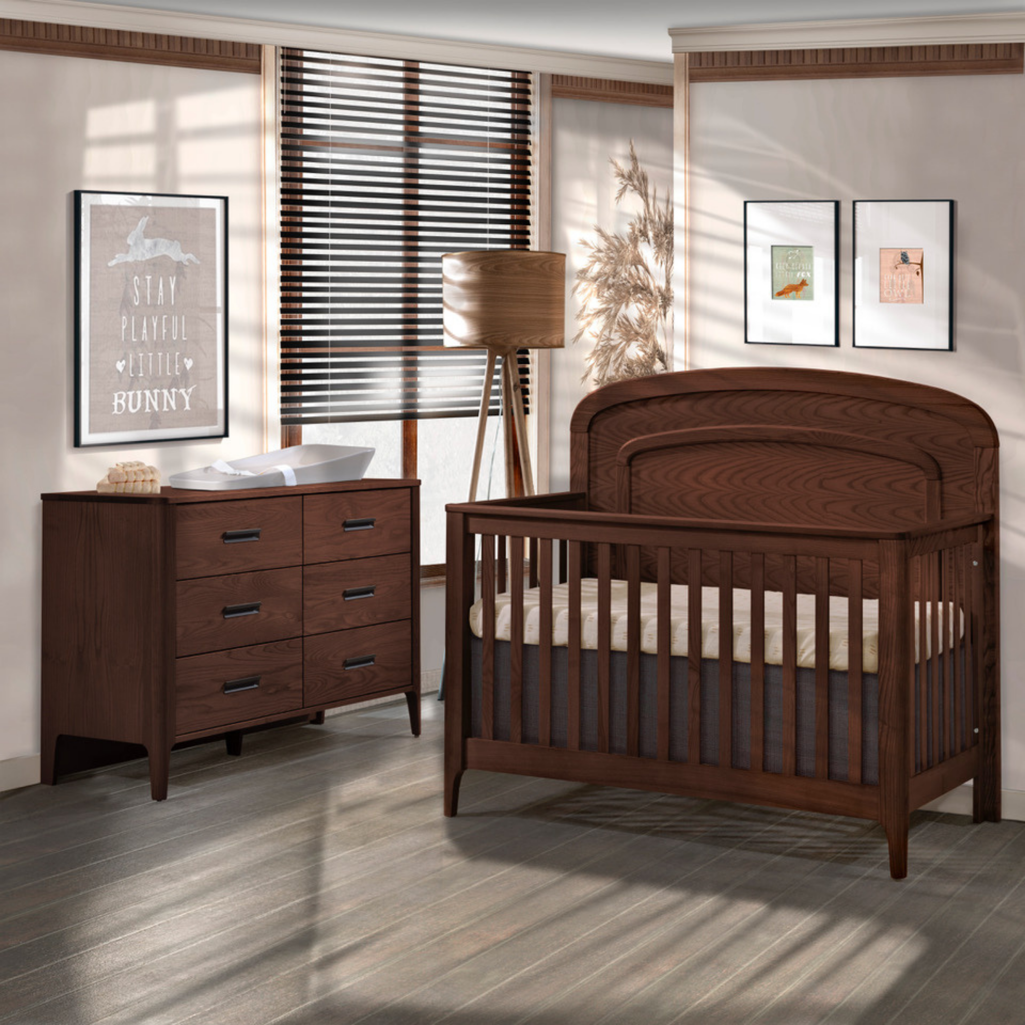 NATART Palo Convertible Crib W/ Arched Molding