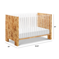 Thumbnail for NURSERY WORKS Altair Crib - Clear Acrylic With Burl