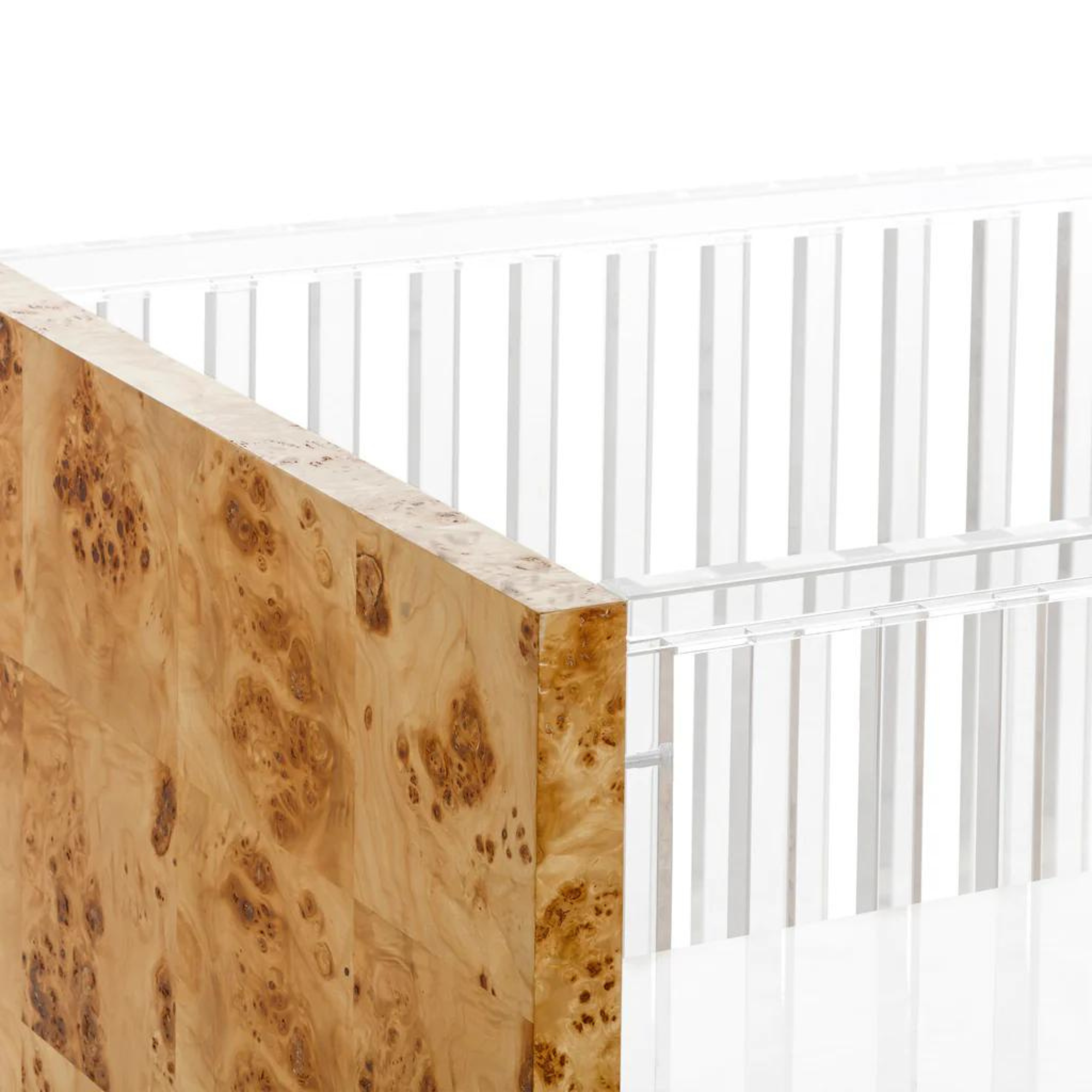 NURSERY WORKS Altair Crib - Clear Acrylic With Burl