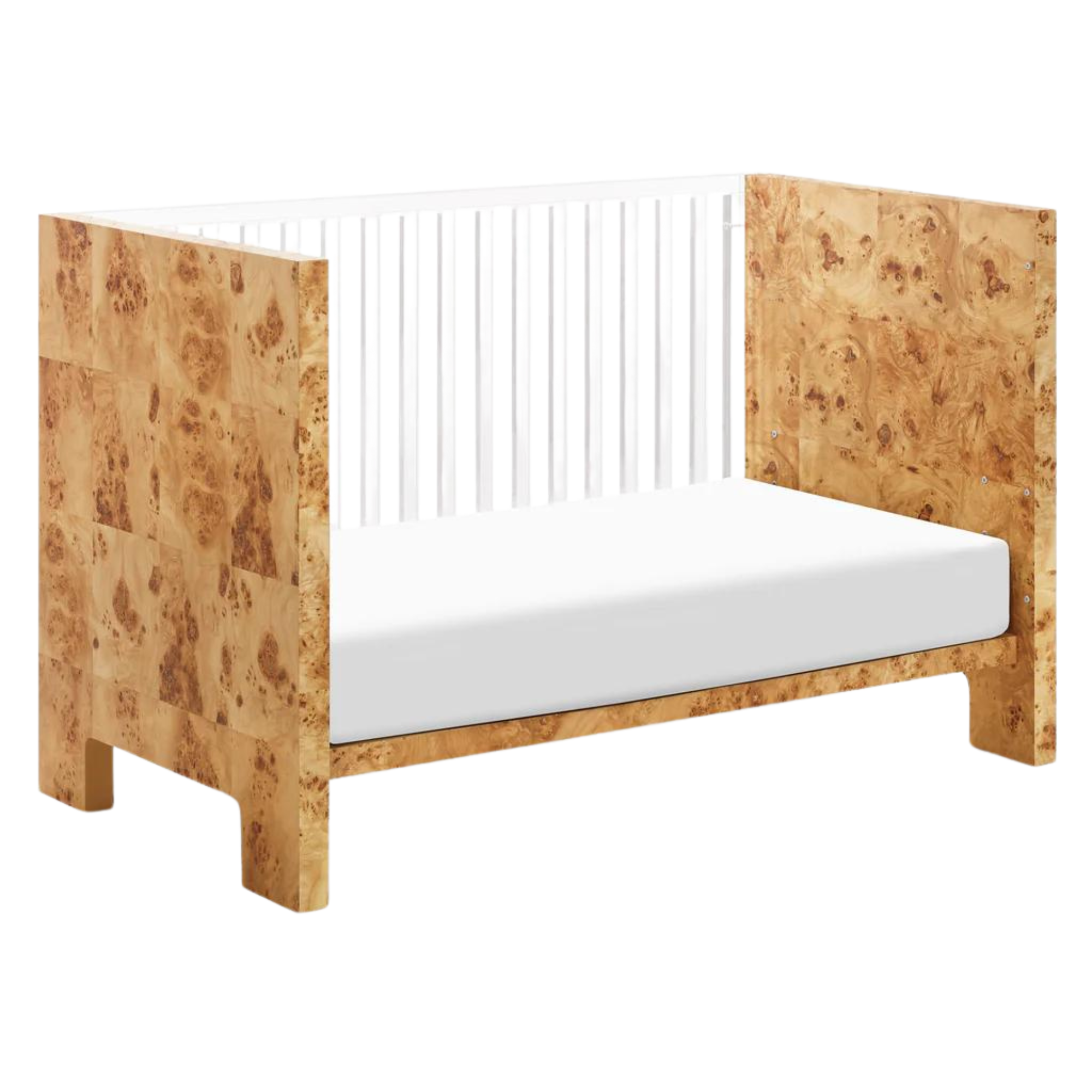 NURSERY WORKS Altair Crib - Clear Acrylic With Burl