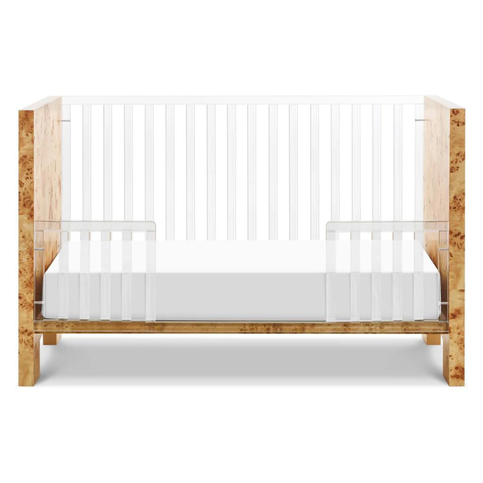 NURSERY WORKS Altair Crib - Clear Acrylic With Burl