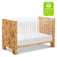 Thumbnail for NURSERY WORKS Altair Crib - Clear Acrylic With Burl