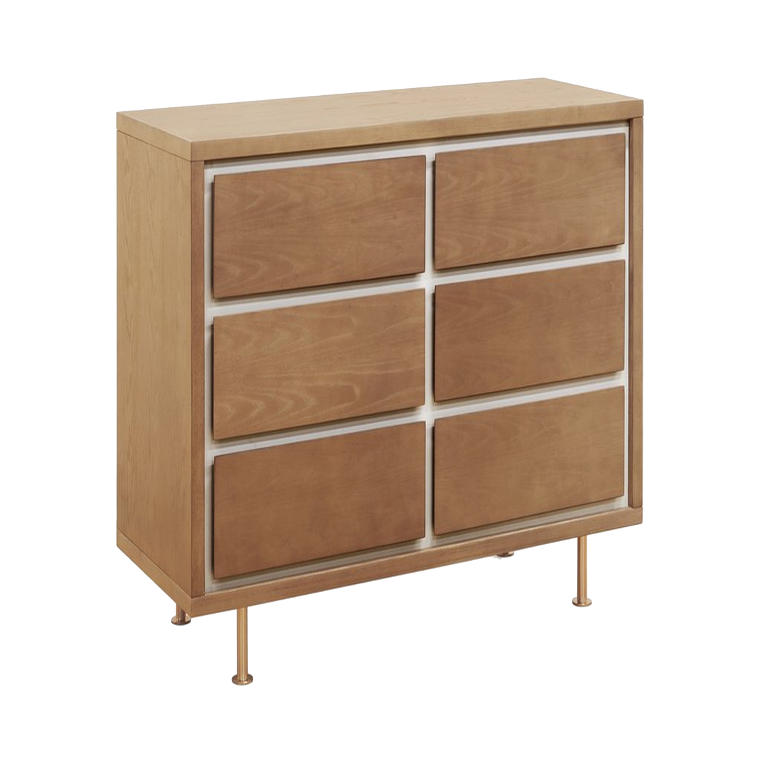 Commode 6 tiroirs Novella de NURSERY WORKS - Frêne teinté / Finition ivoire