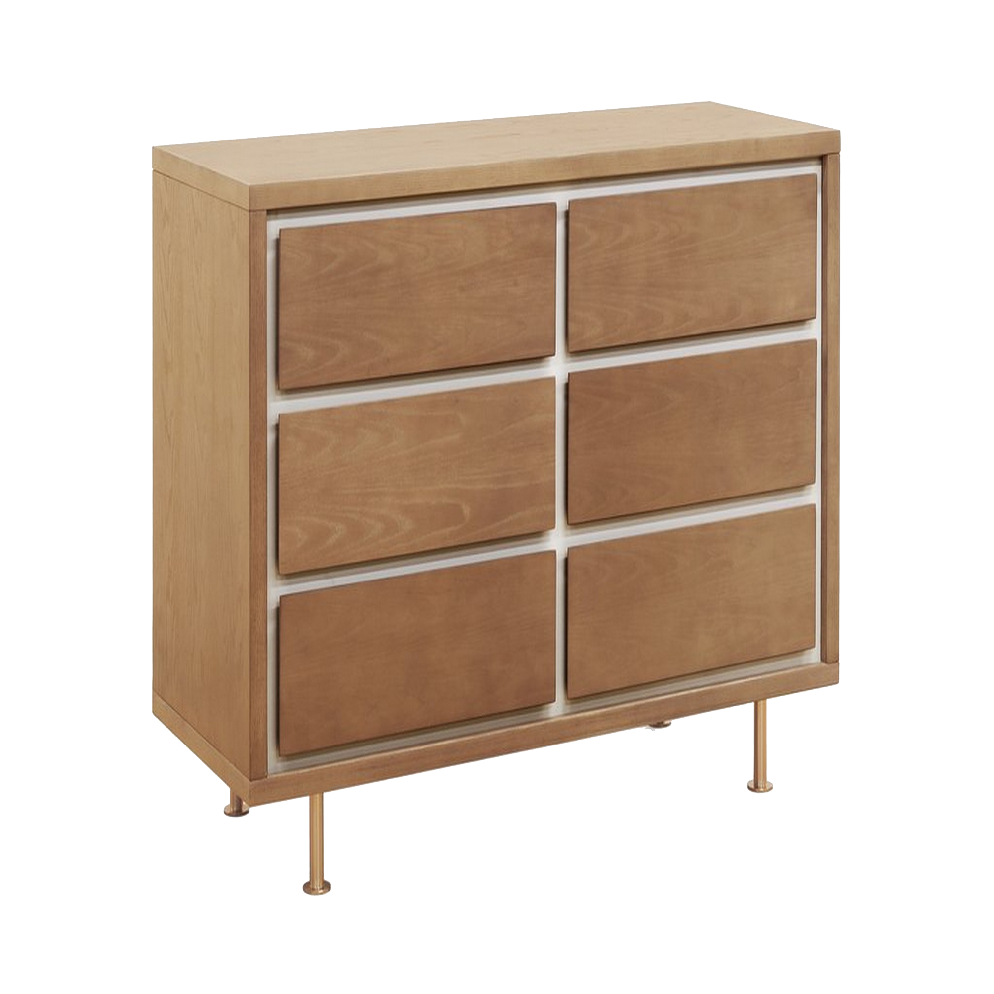 Commode 6 tiroirs Novella de NURSERY WORKS - Frêne teinté / Finition ivoire