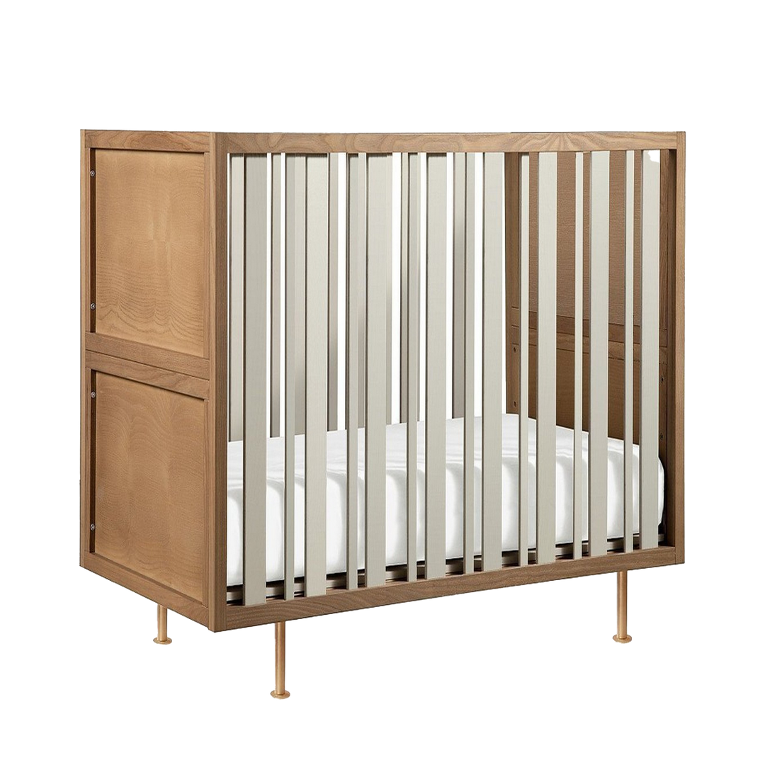NURSERY WORKS Novella Crib w/Toddler Bed Conversion Kit - Stained Ash/Ivory
