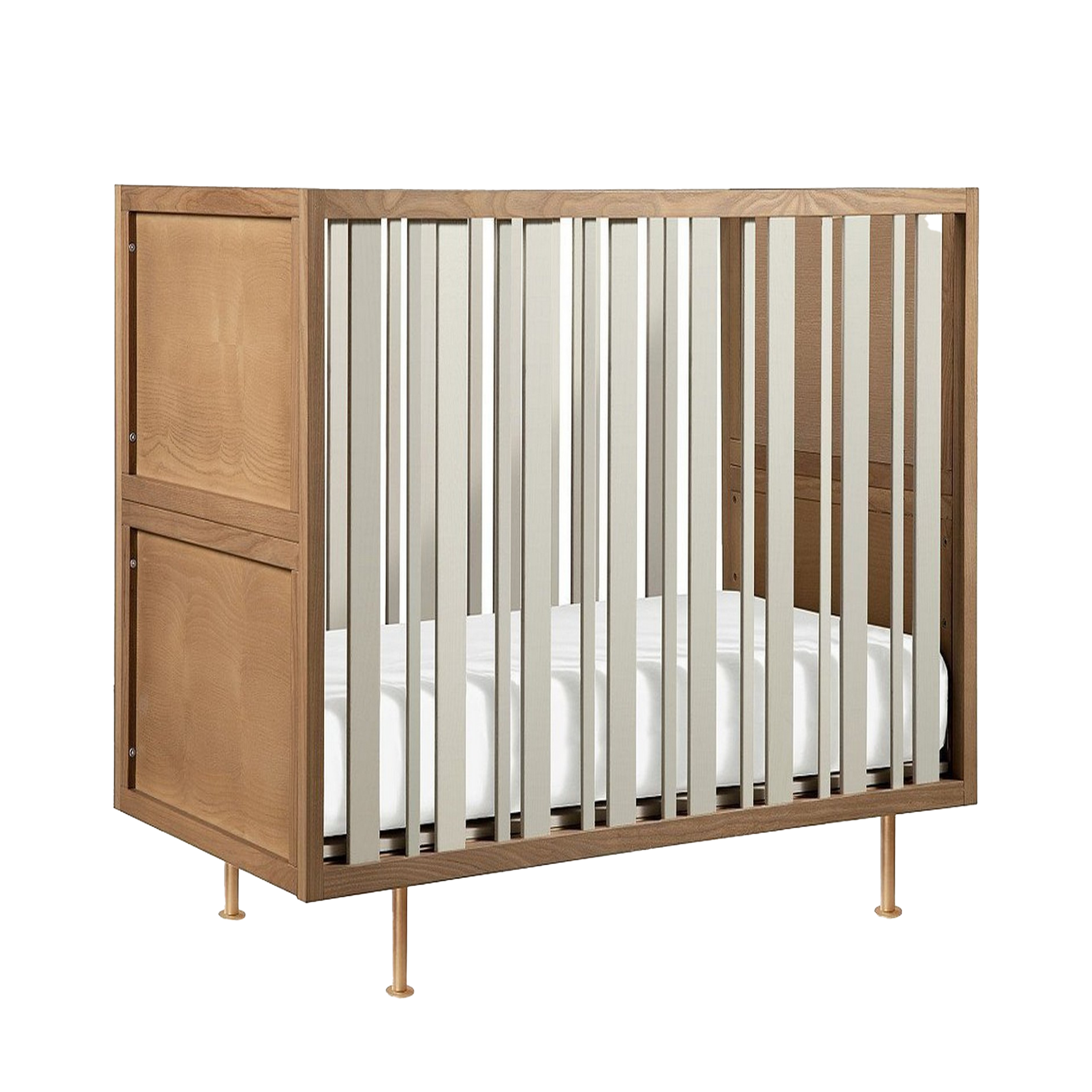 NURSERY WORKS Novella Crib w/Toddler Bed Conversion Kit - Stained Ash/Ivory