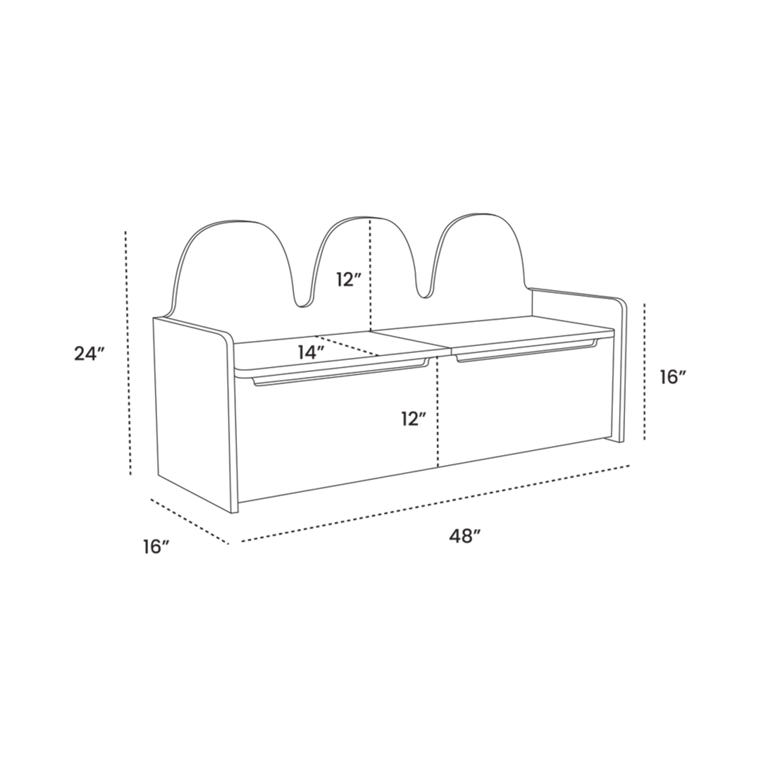 OEUF Camel Storage Bench - Birch