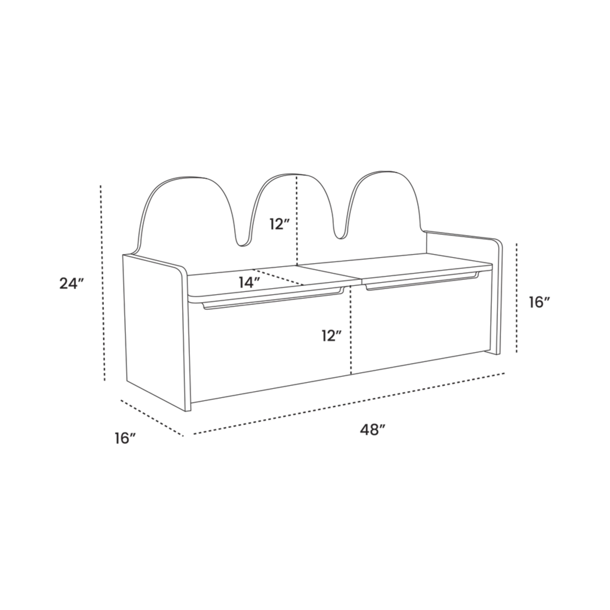 OEUF Camel Storage Bench - Birch