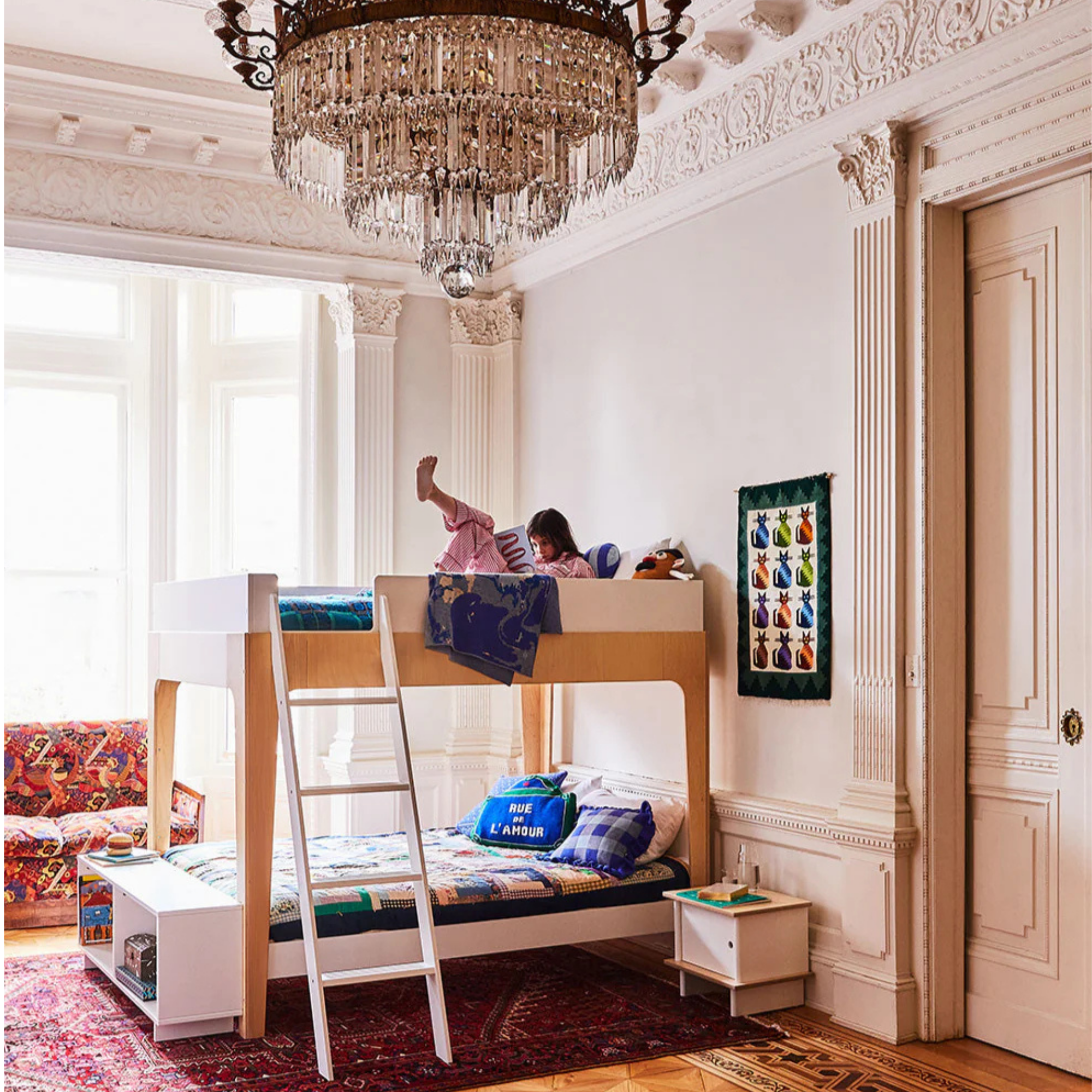 OEUF Perch Bunk Bed Full Size - White/Birch