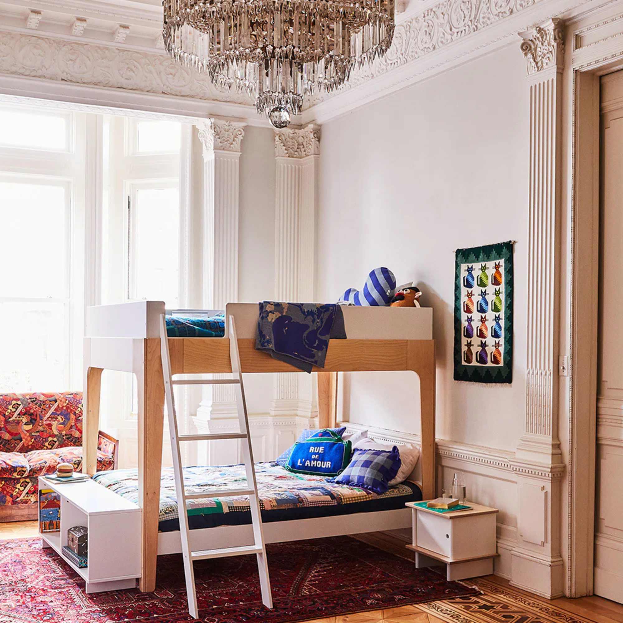 OEUF Perch Bunk Bed Full Size - White/Birch