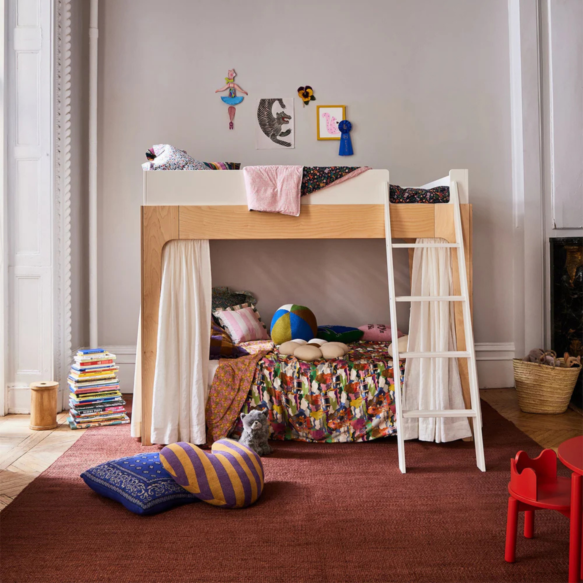 OEUF Perch Bunk Bed Full Size - White/Birch