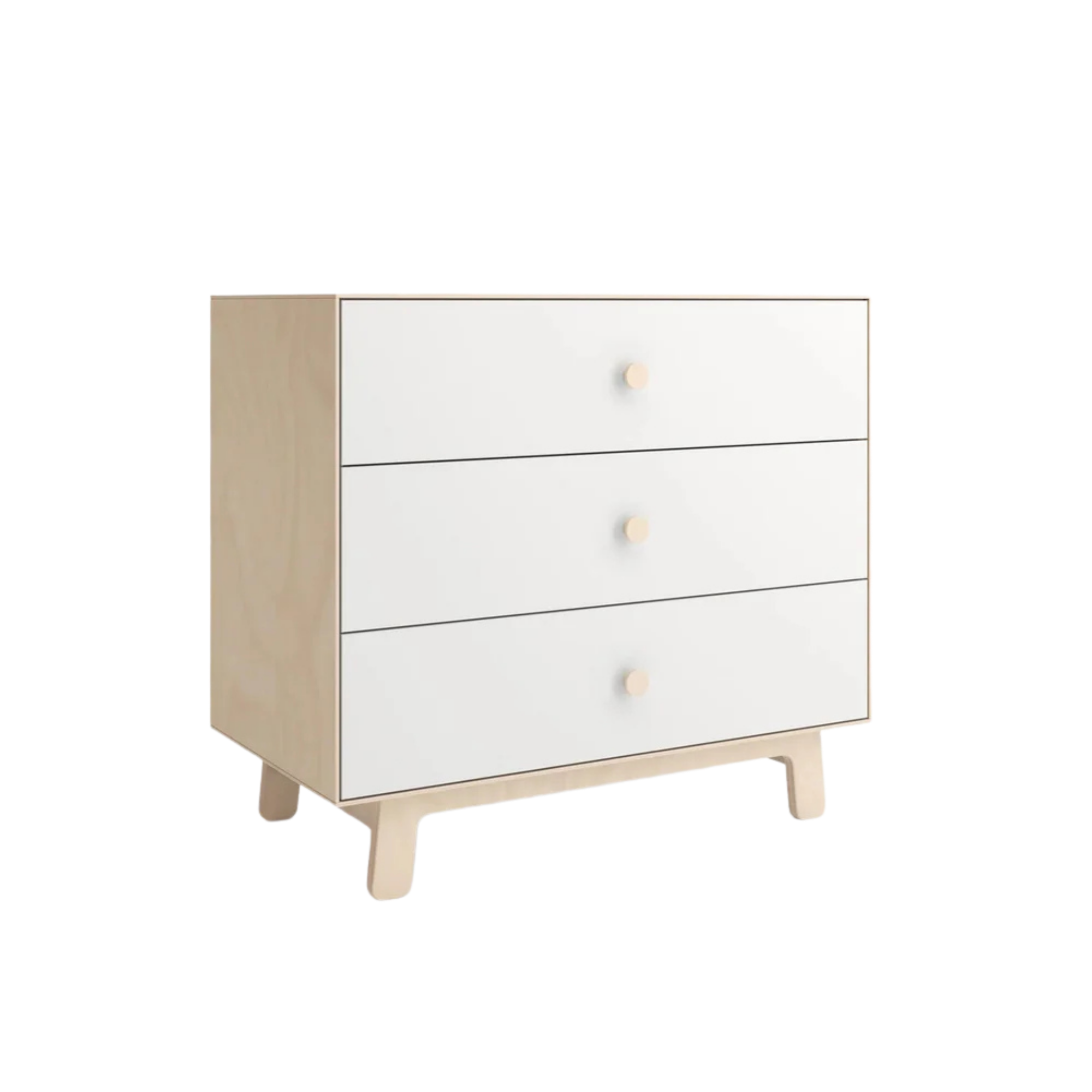 Commode OEUF Sparrow à 3 tiroirs - Bouleau/Blanc