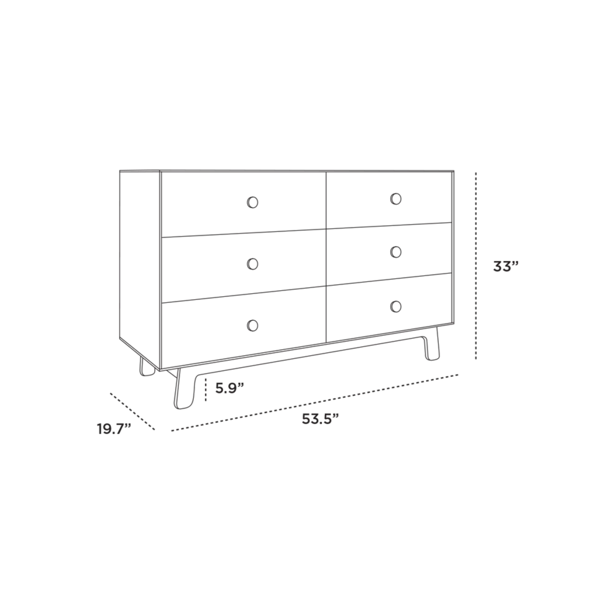 OEUF Sparrow 6-Drawer Dresser - Birch/White