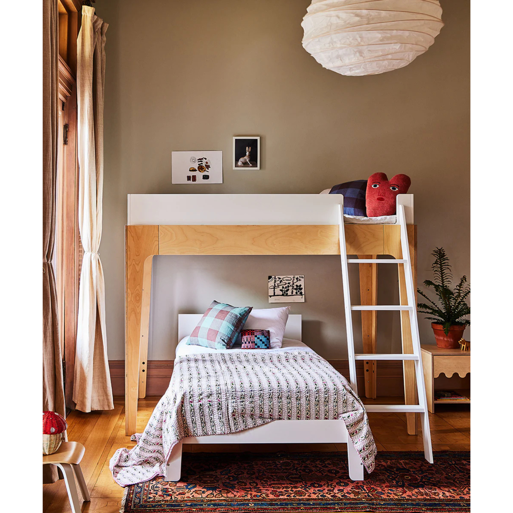 OEUF Perch Twin Lower Bed - White