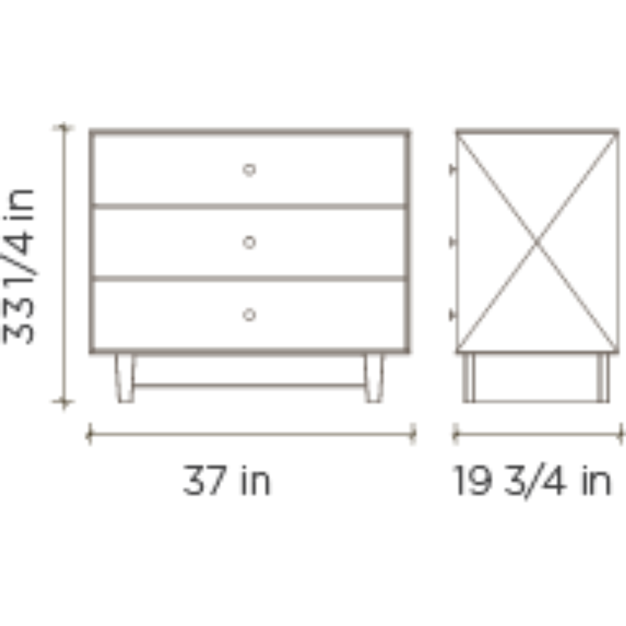 Commode OEUF Sparrow à 3 tiroirs - Bouleau/Blanc