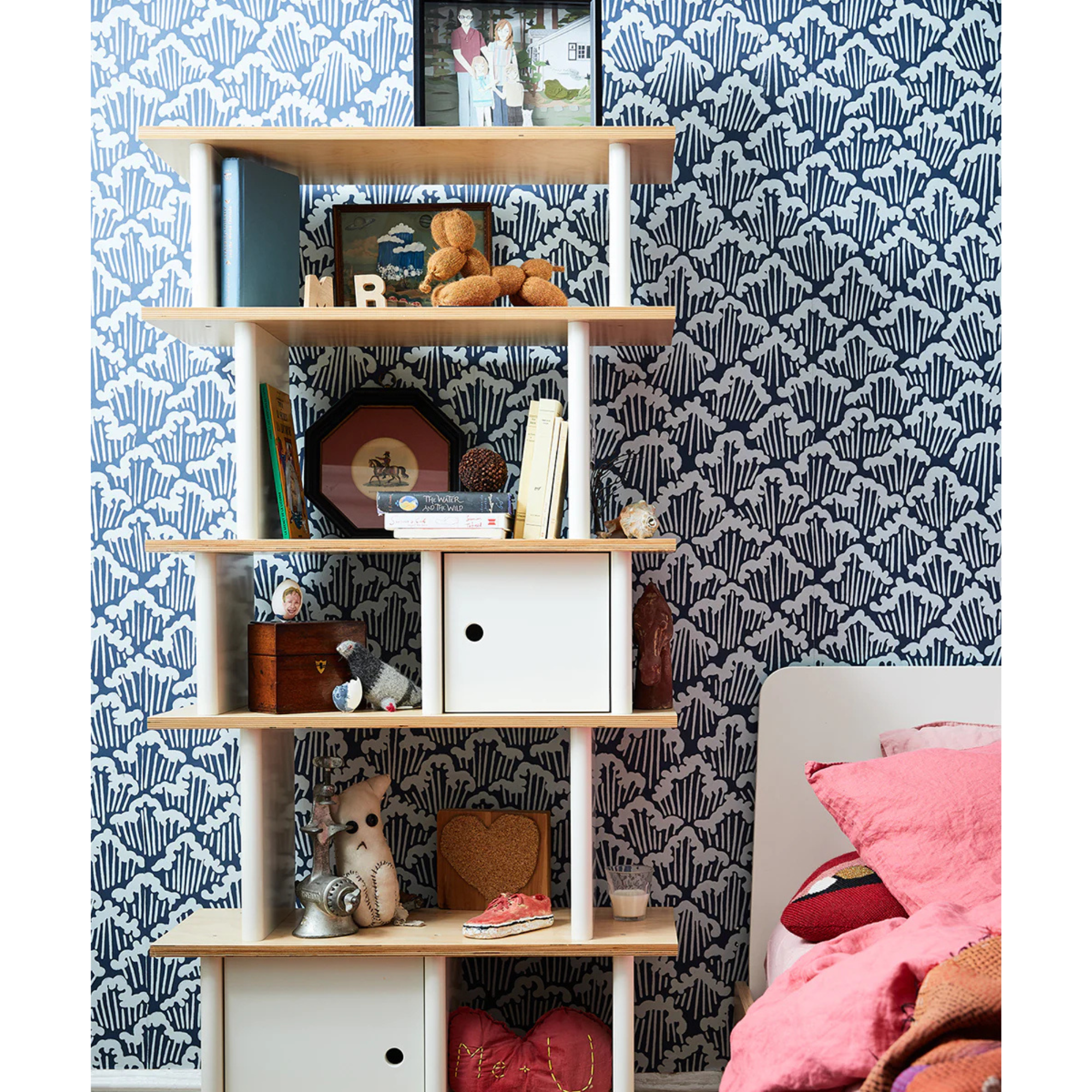 Mini-bibliothèque verticale OEUF - Bouleau