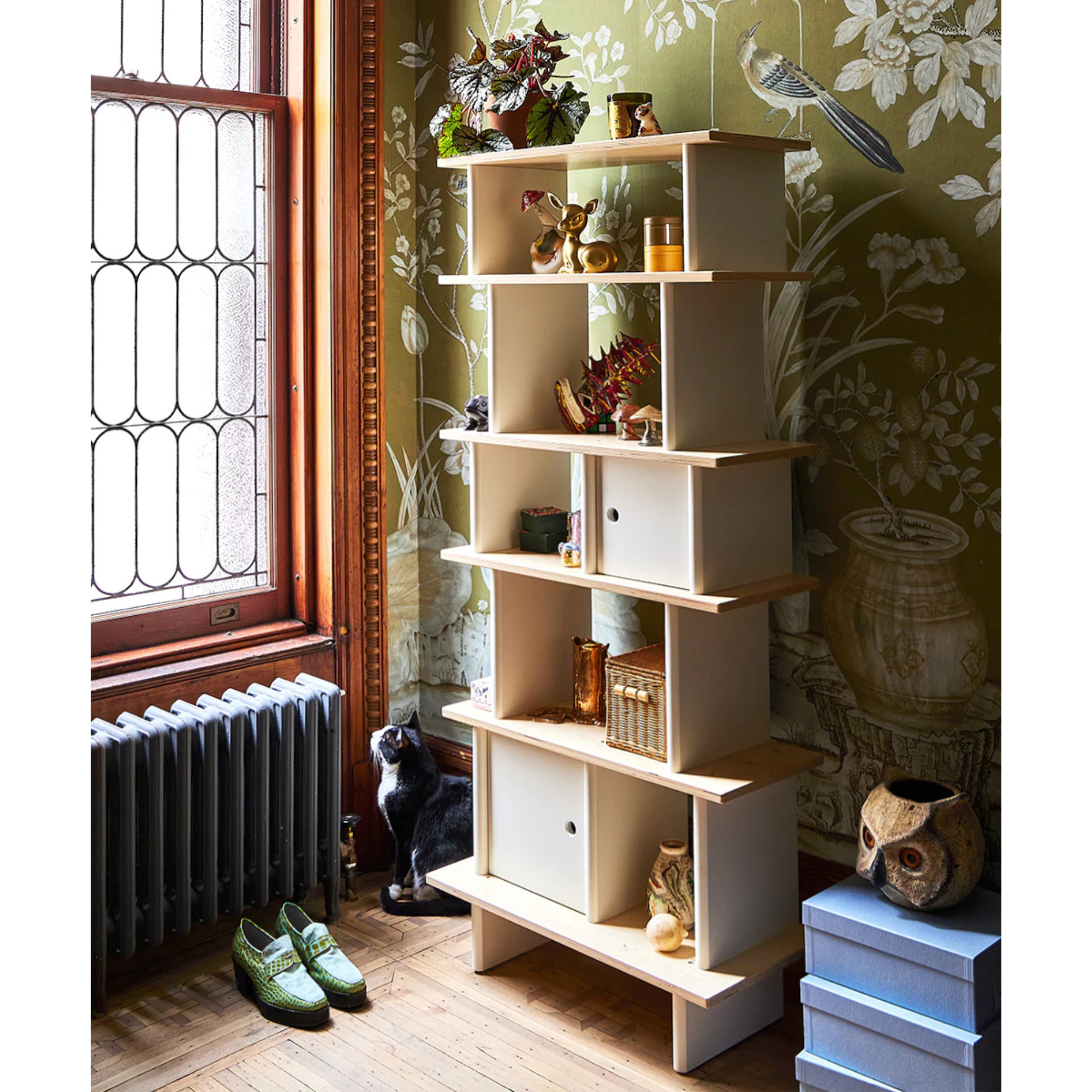 Mini-bibliothèque verticale OEUF - Bouleau