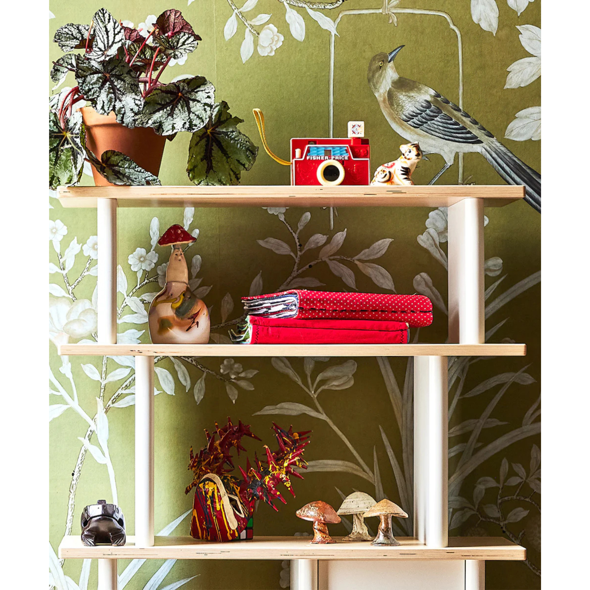 Mini-bibliothèque verticale OEUF - Bouleau