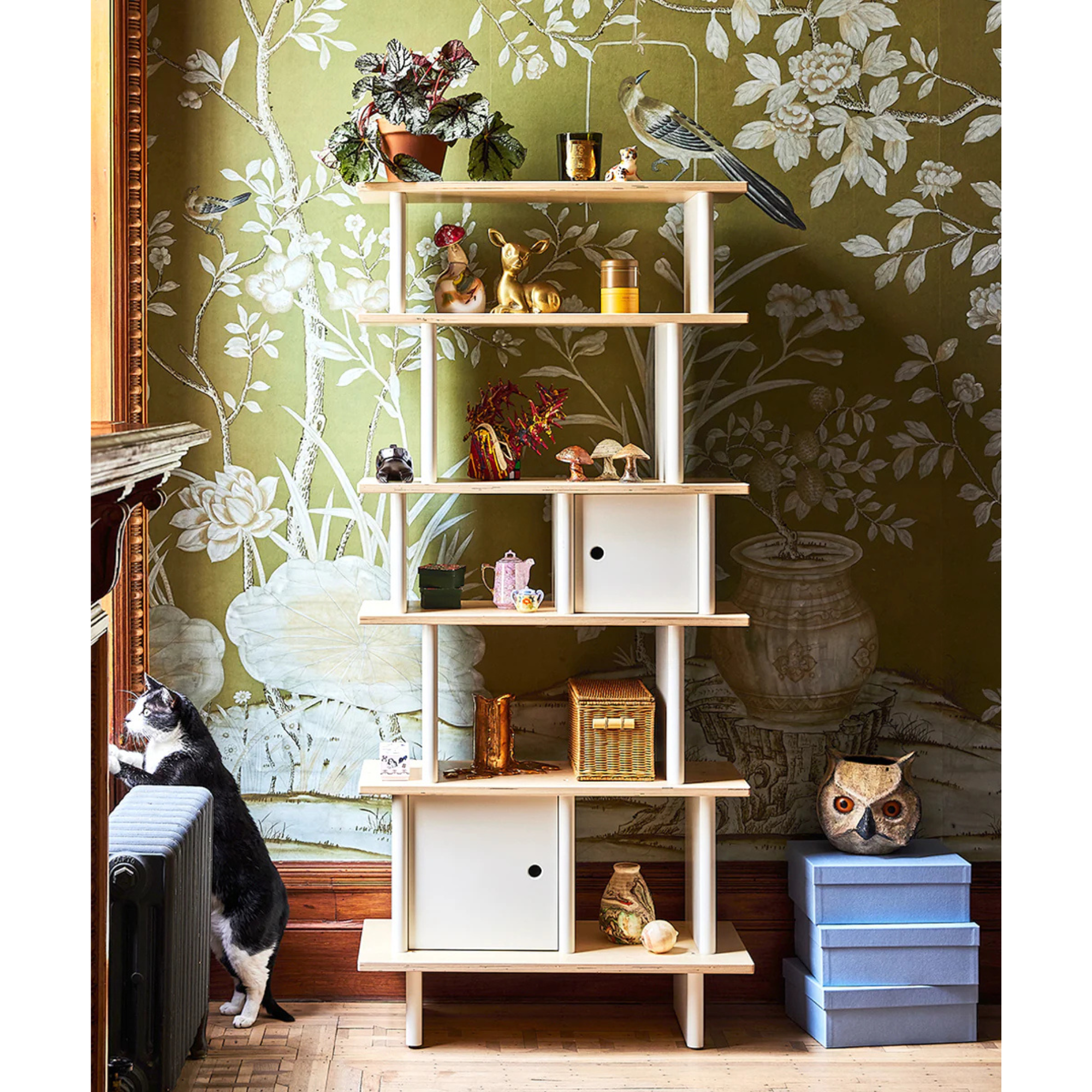 Mini-bibliothèque verticale OEUF - Bouleau